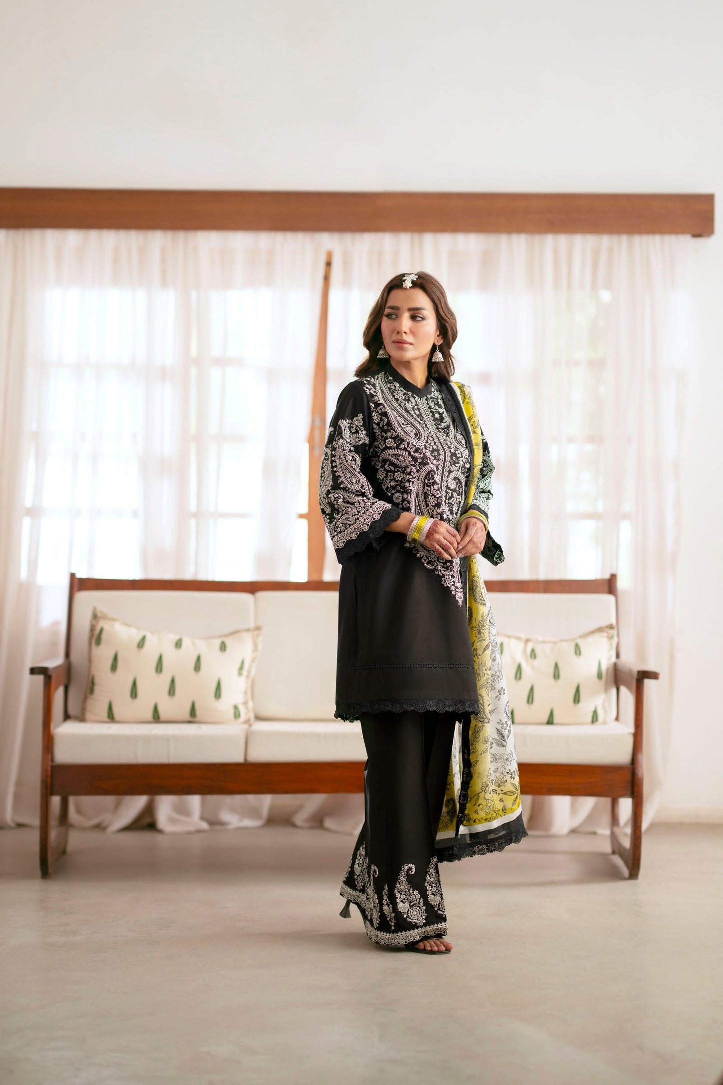Cotton Lawn Dyed Embroidery