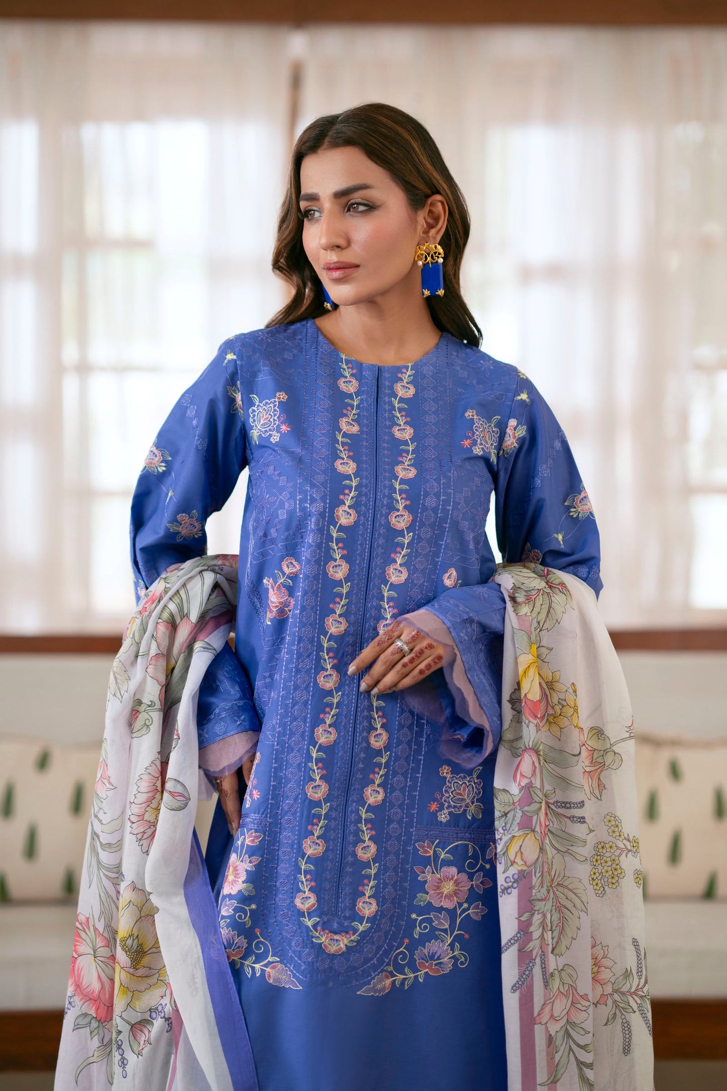 Cotton Lawn Dyed Embroidery