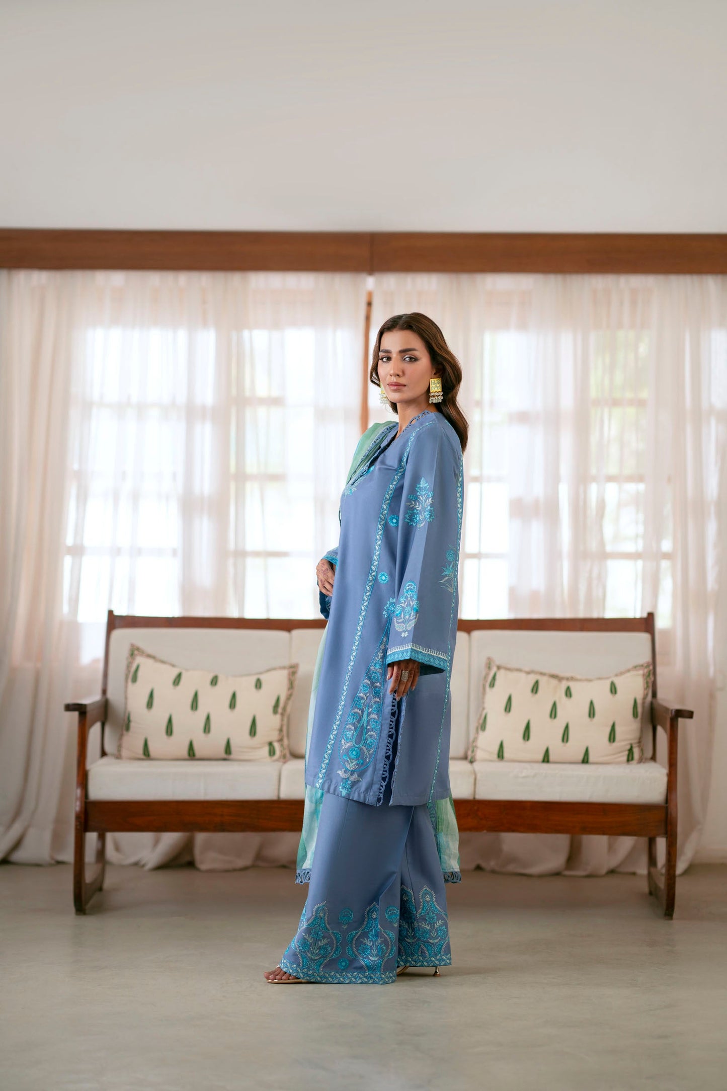 Cotton Lawn Dyed Embroidery