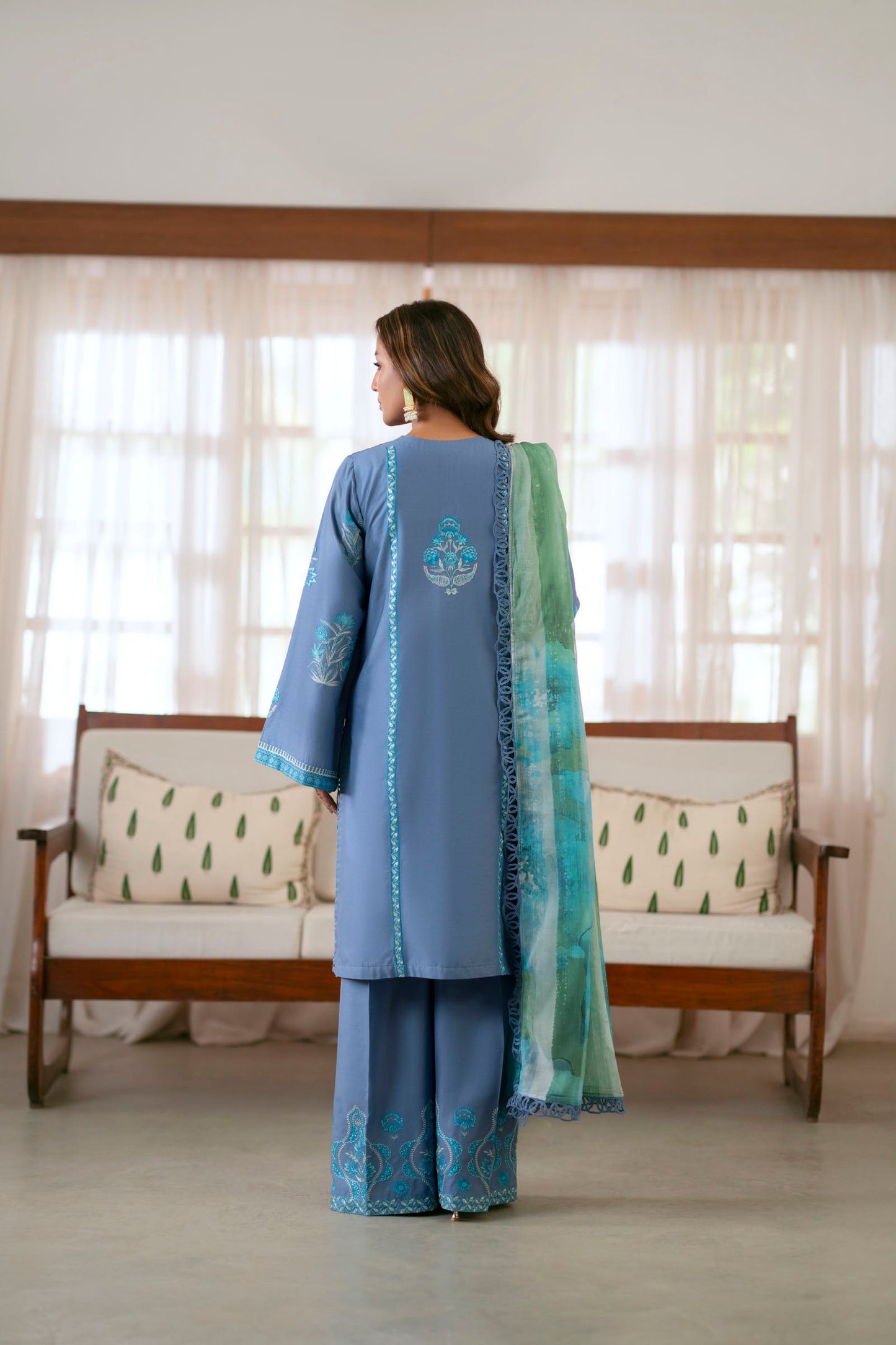 Cotton Lawn Dyed Embroidery