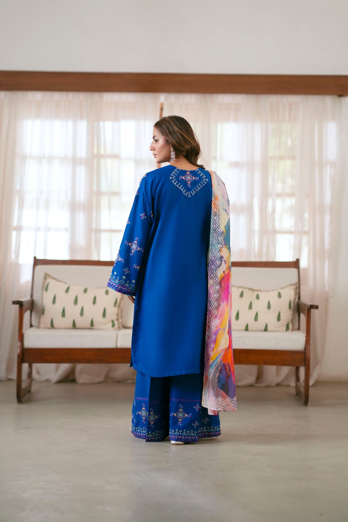 Cotton Lawn Dyed Embroidery