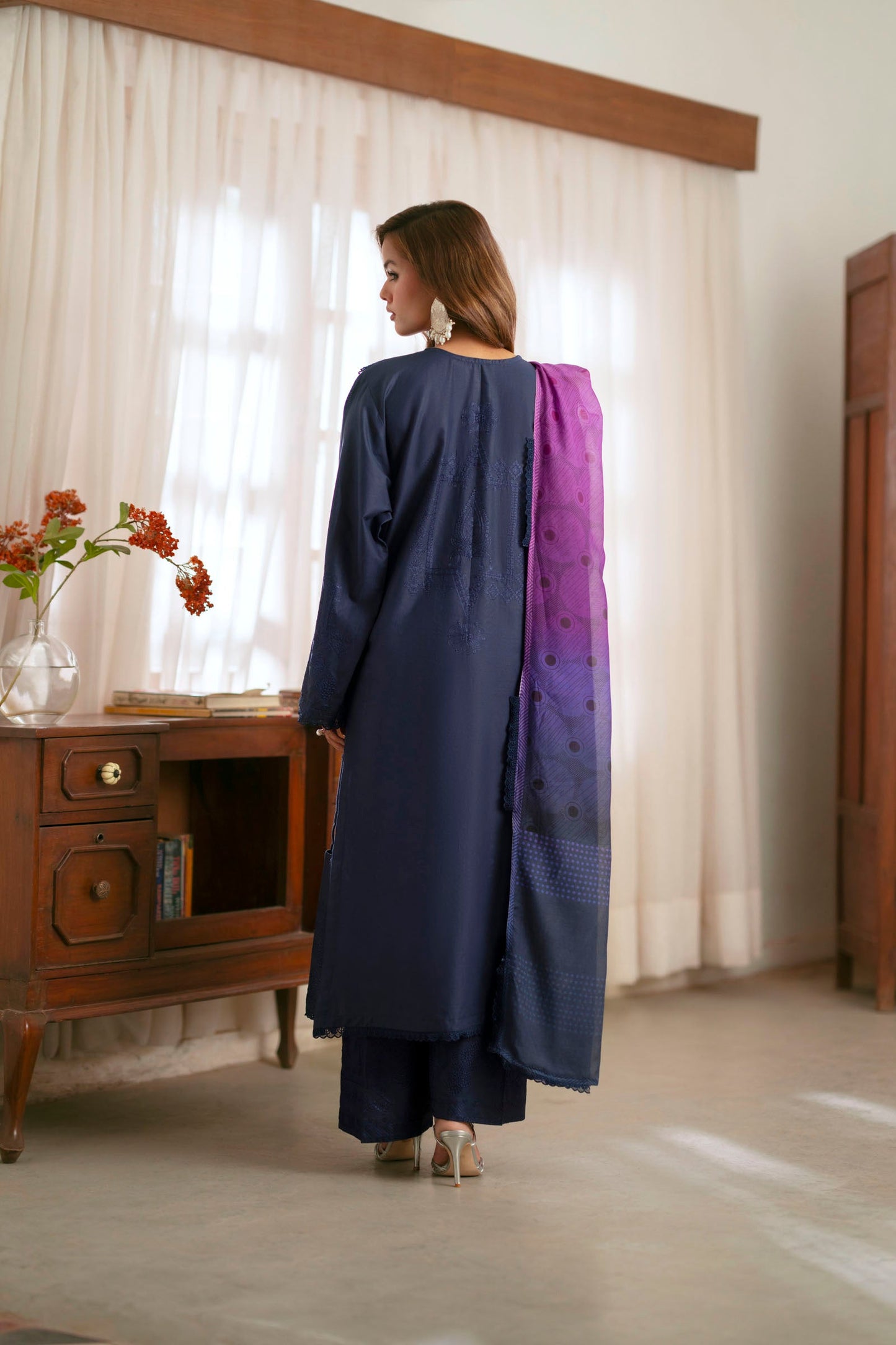 Cotton Lawn Dyed Embroidery