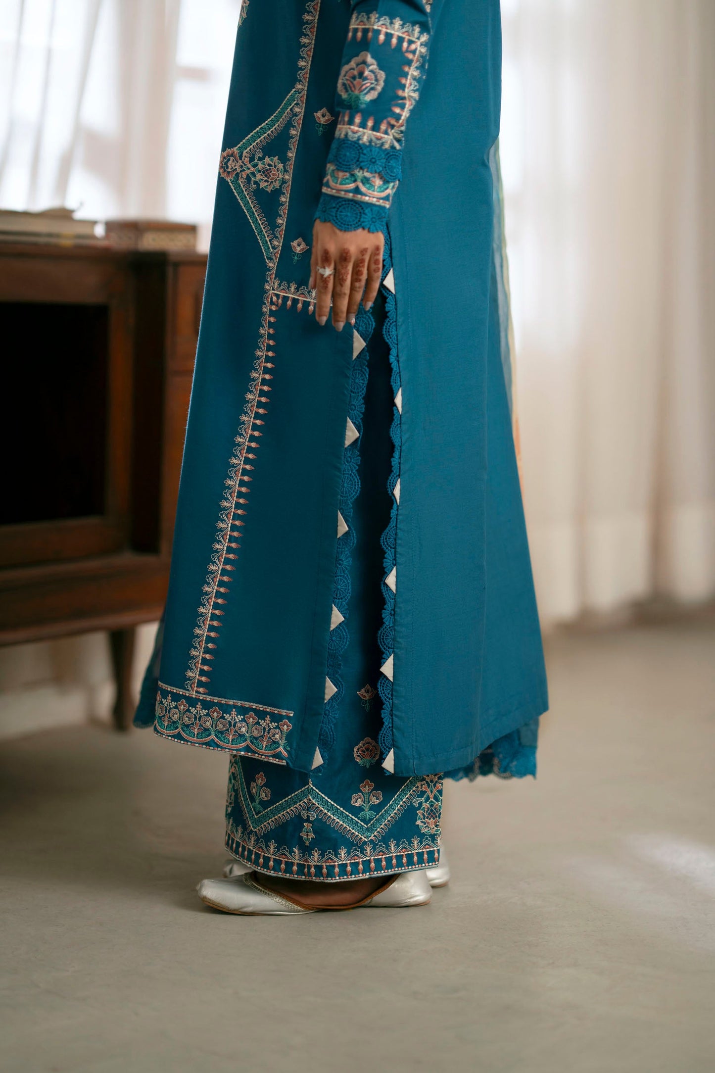 Cotton Lawn Dyed Embroidery