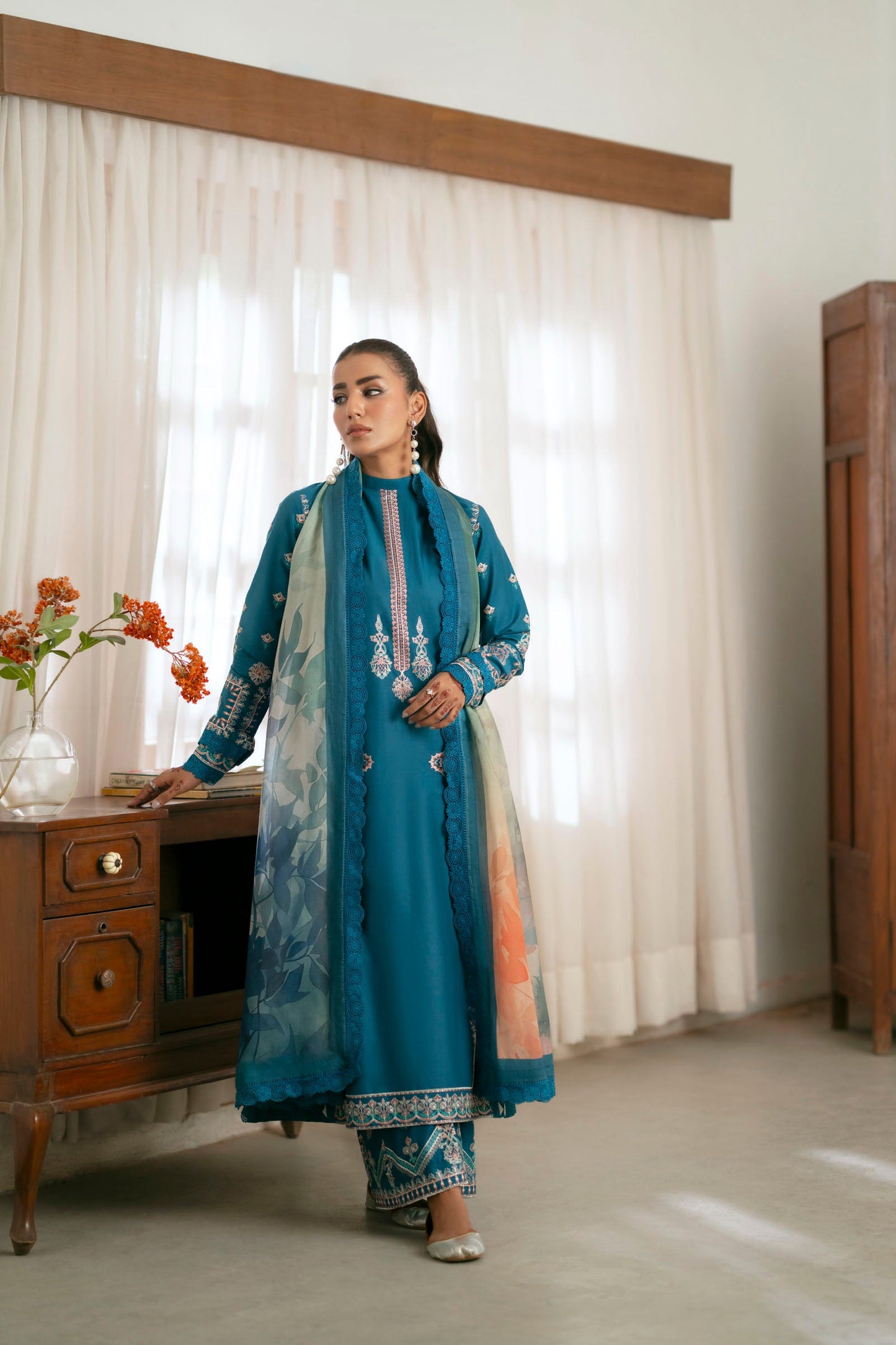 Cotton Lawn Dyed Embroidery