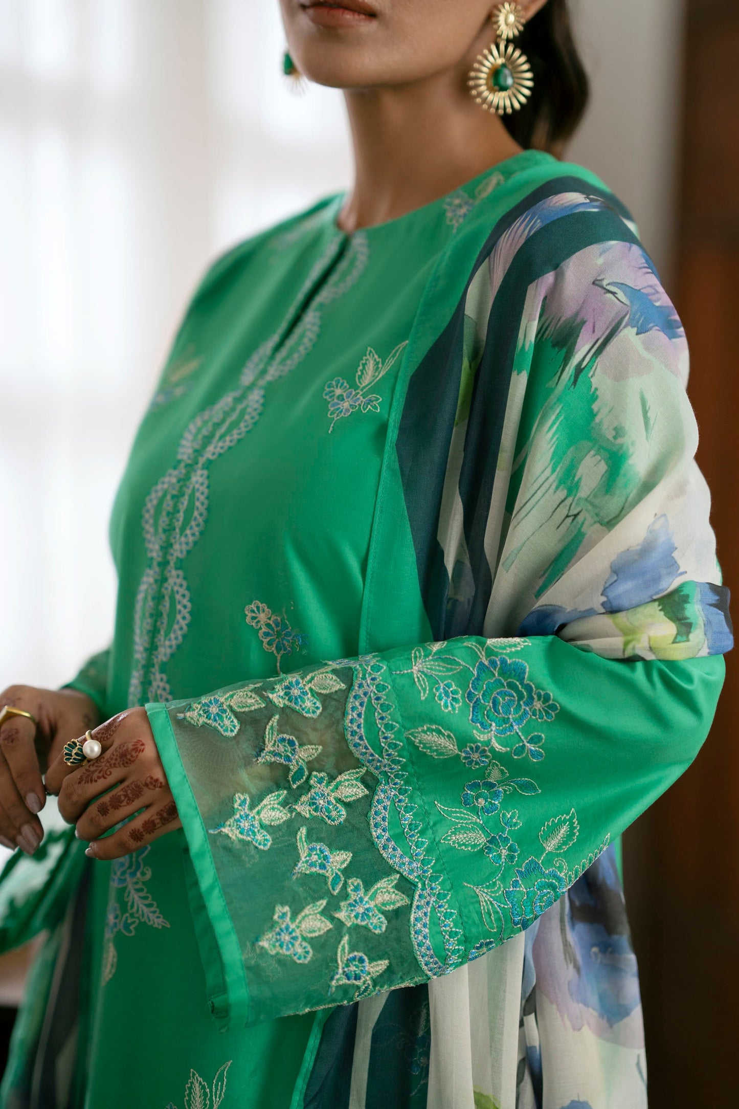 Cotton Lawn Dyed Embroidery