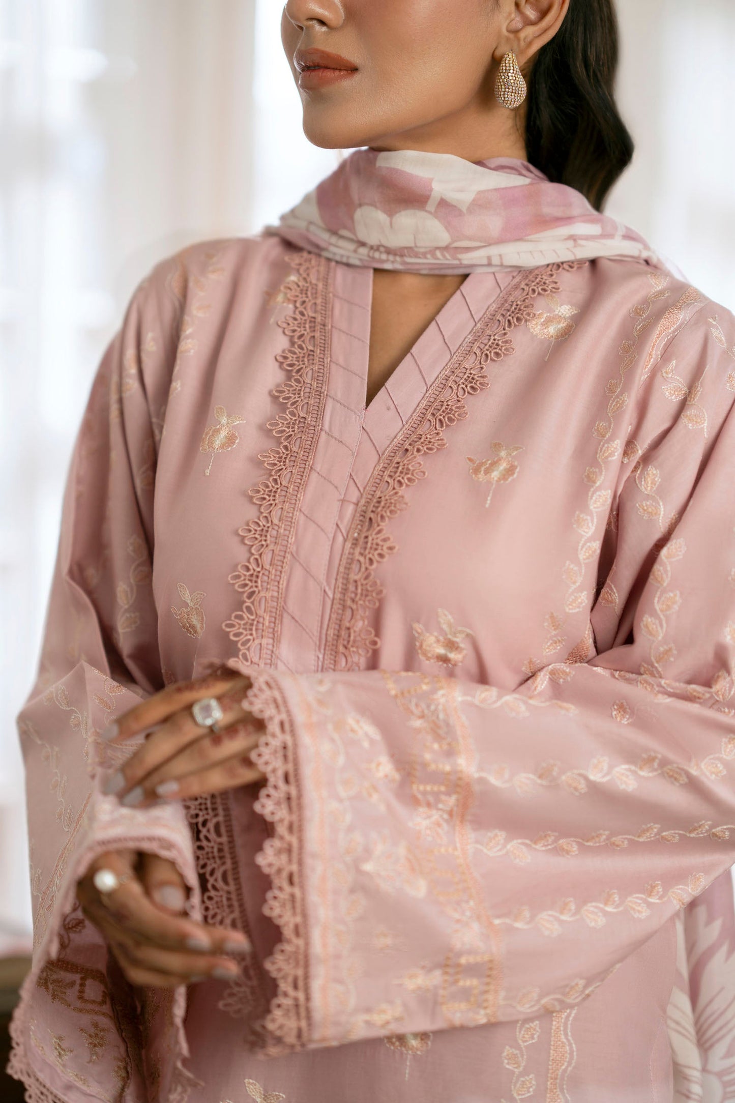 Cotton Lawn Dyed Embroidery
