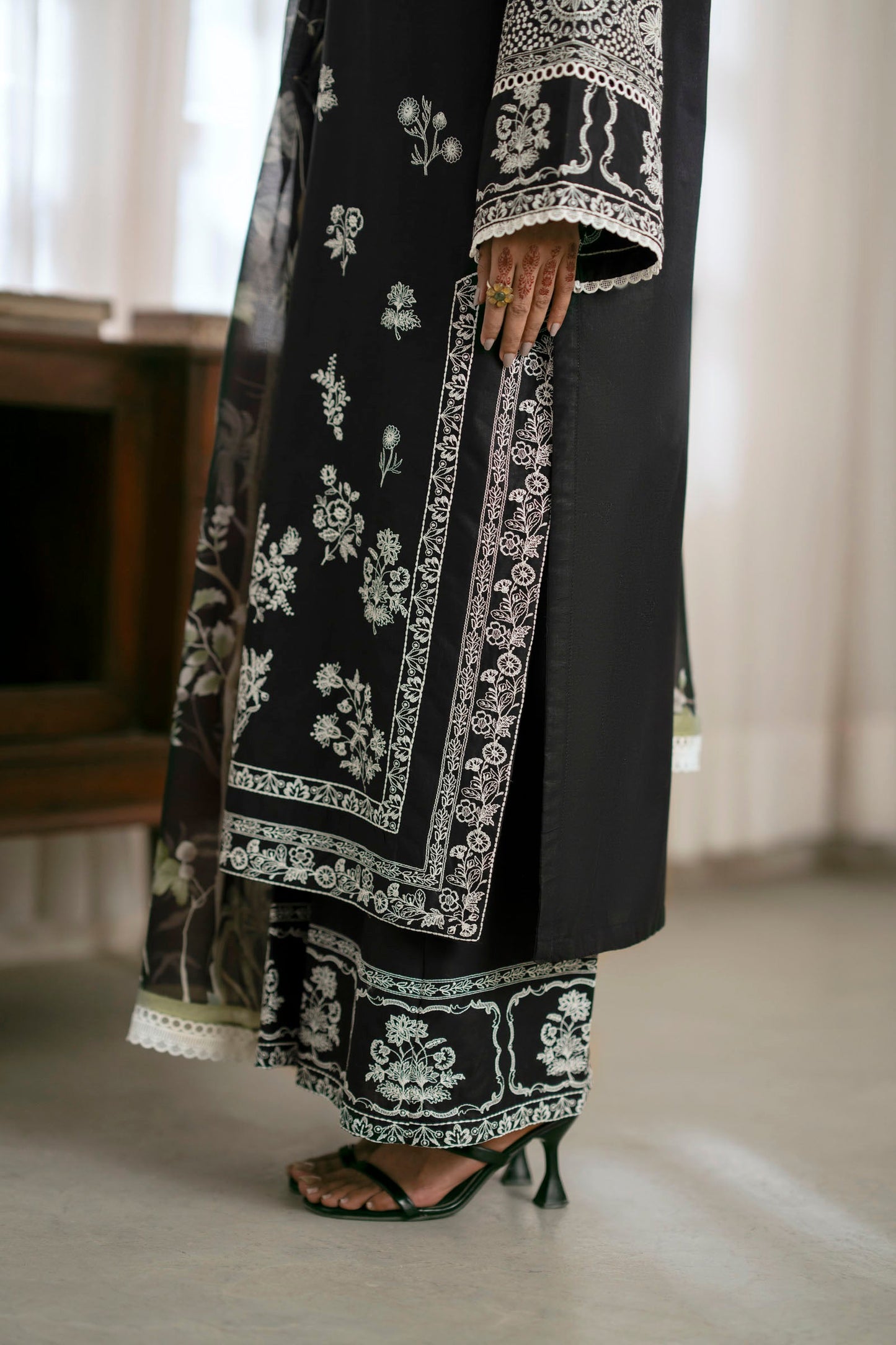 Cotton Lawn Dyed Embroidery