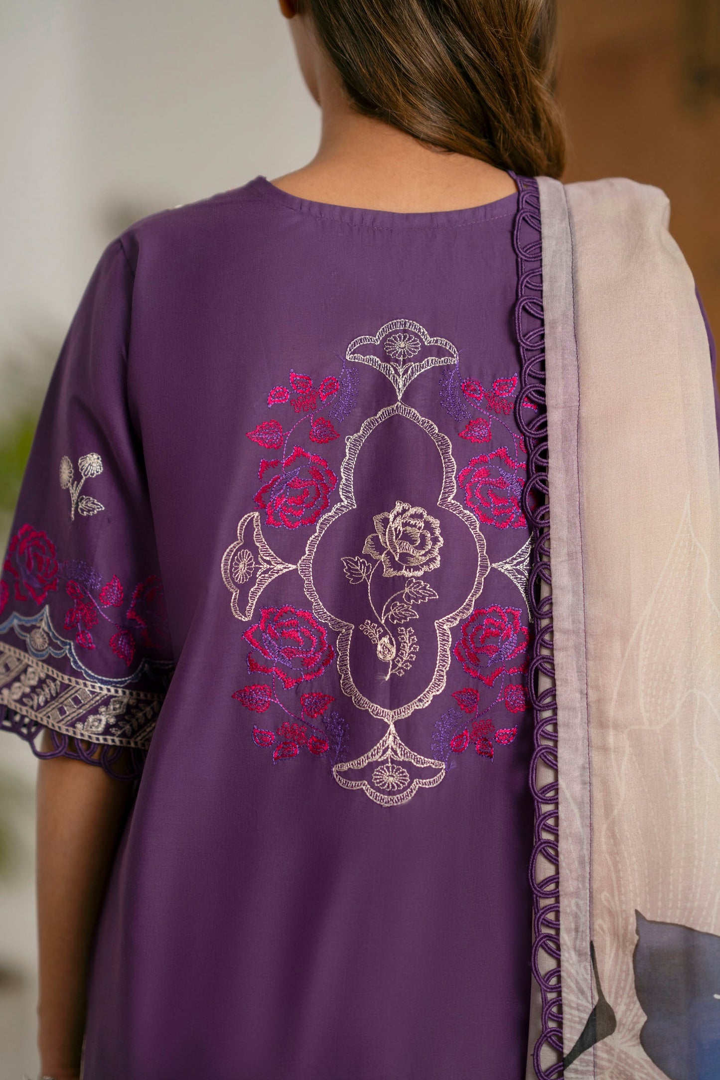 Cotton Lawn Dyed Embroidery