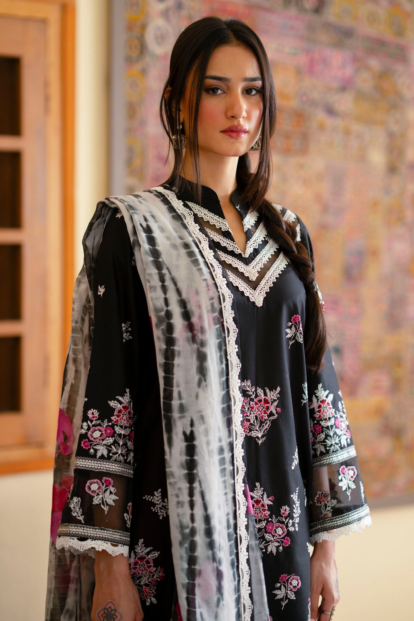 Cotton Lawn Dyed Embroidery