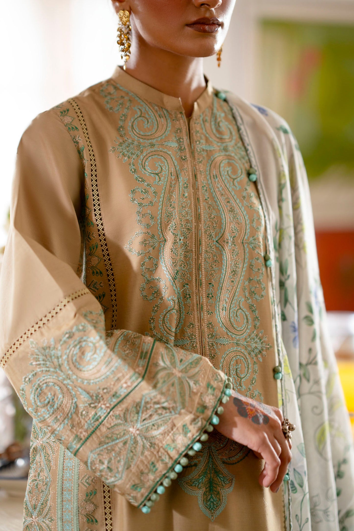 Cotton Lawn Dyed Embroidery