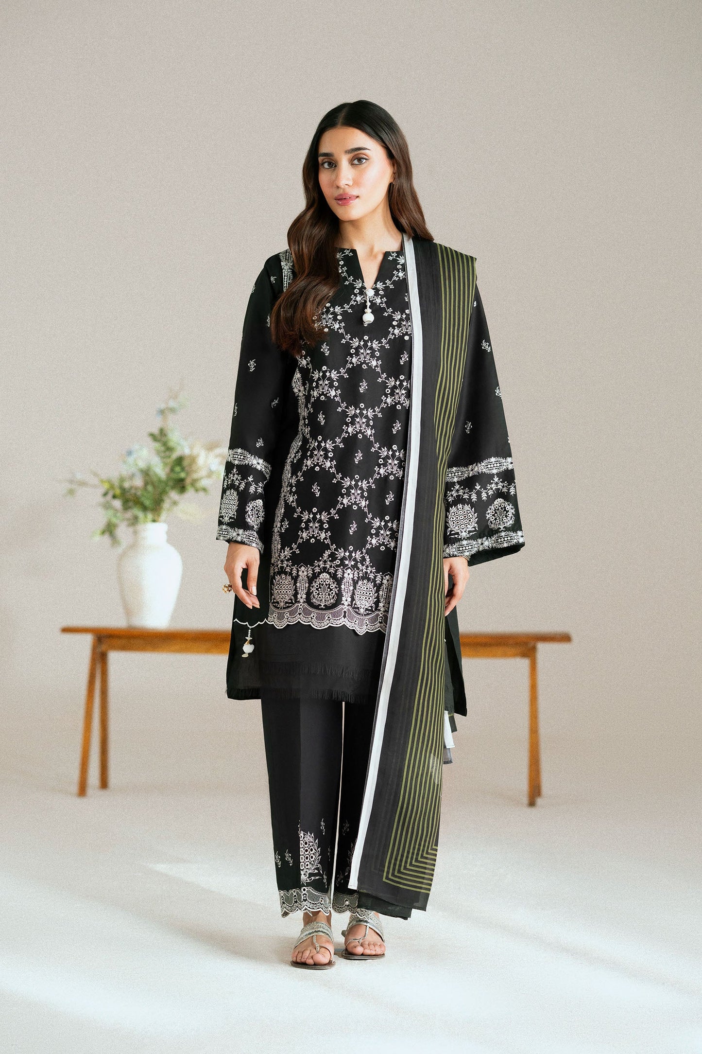 Cotton Lawn Dyed Embroidery