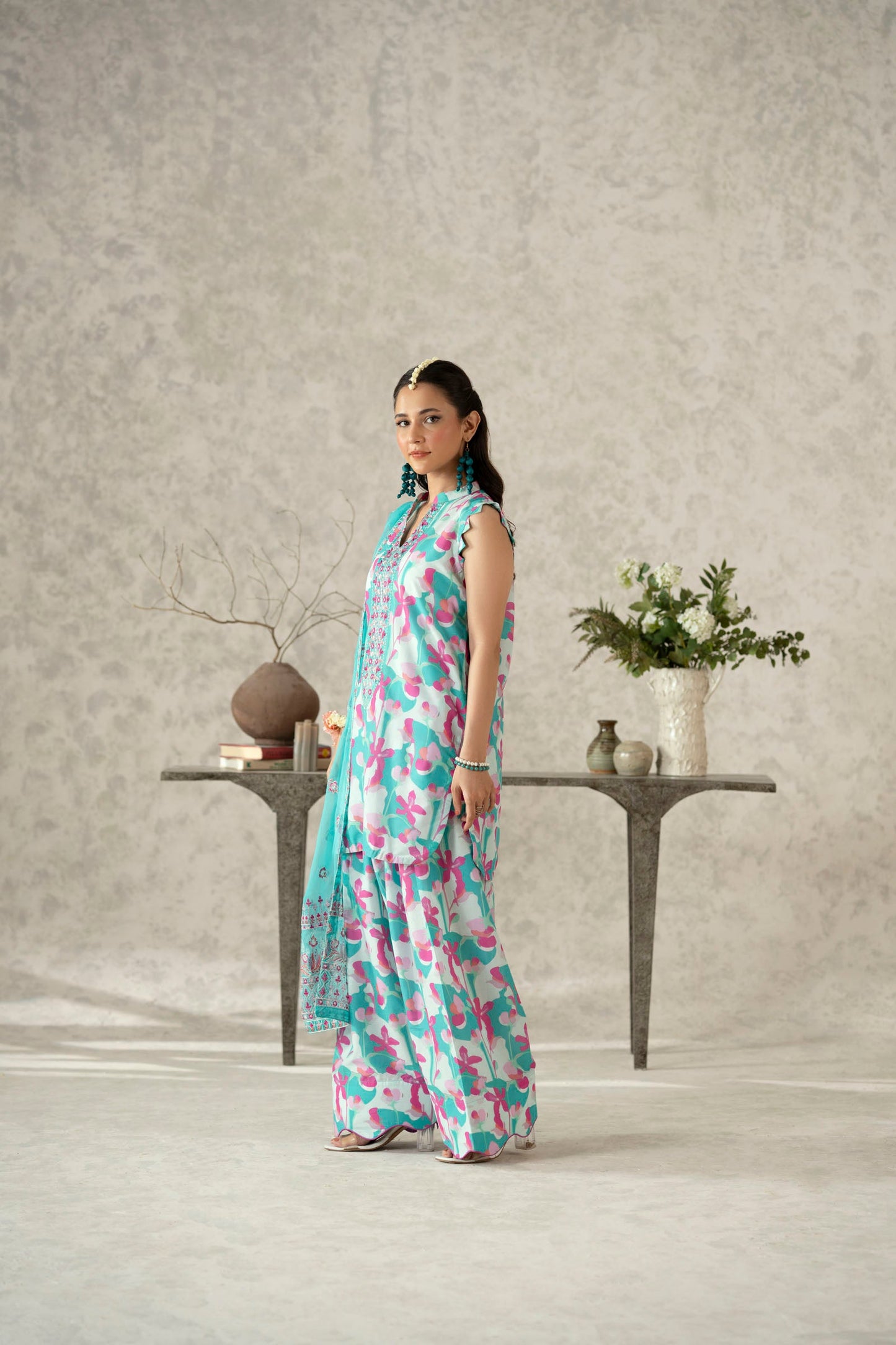 Cotton Lawn Digital Print Embroidery