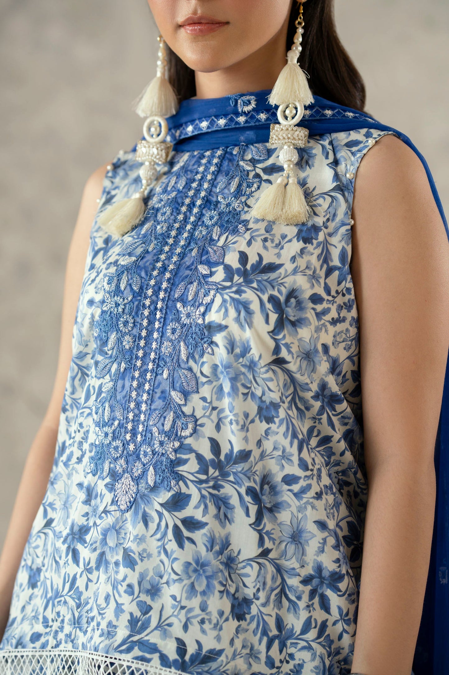 Cotton Lawn Digital Print Embroidery
