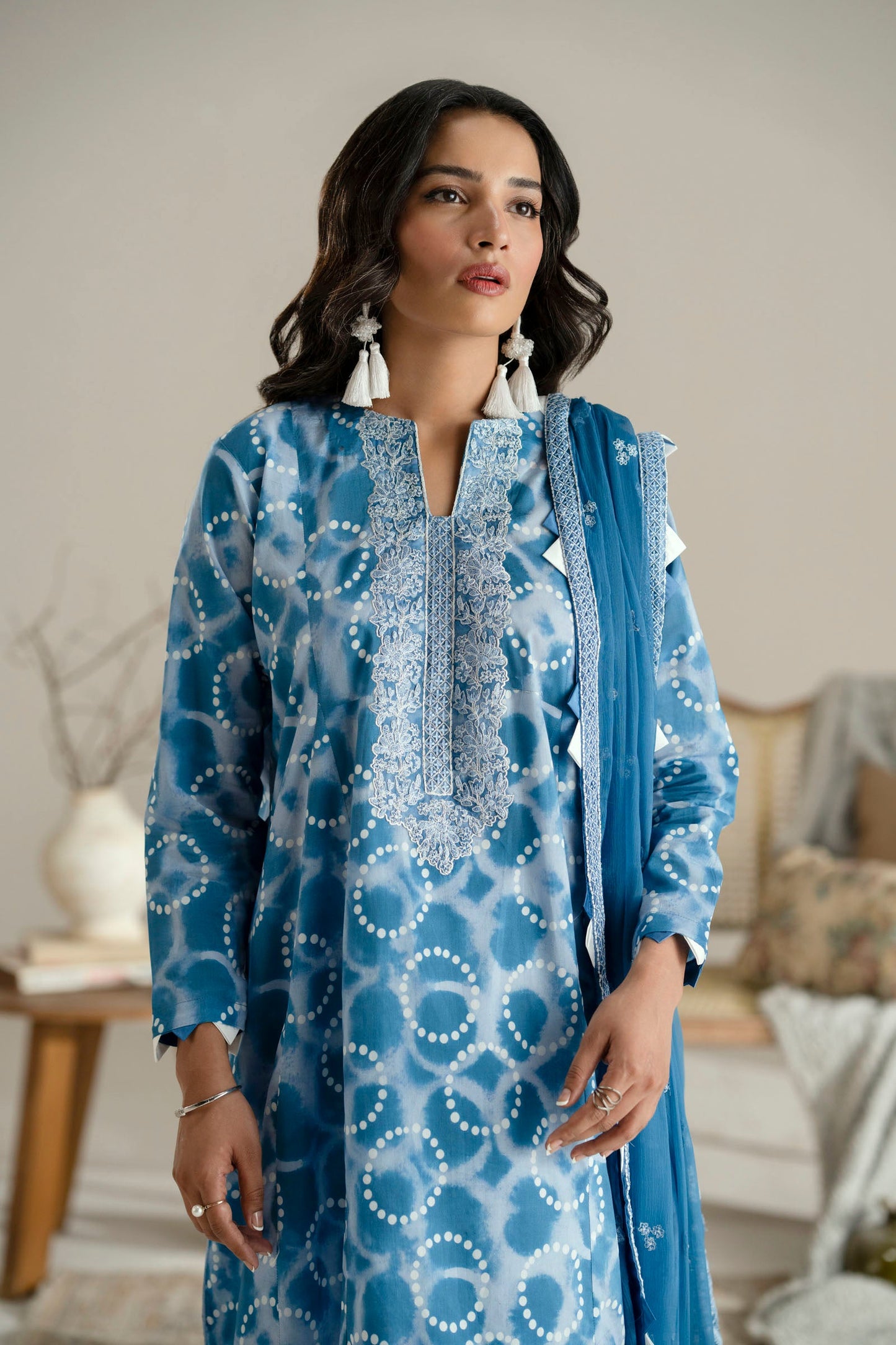 Cotton Lawn Digital Print Embroidery
