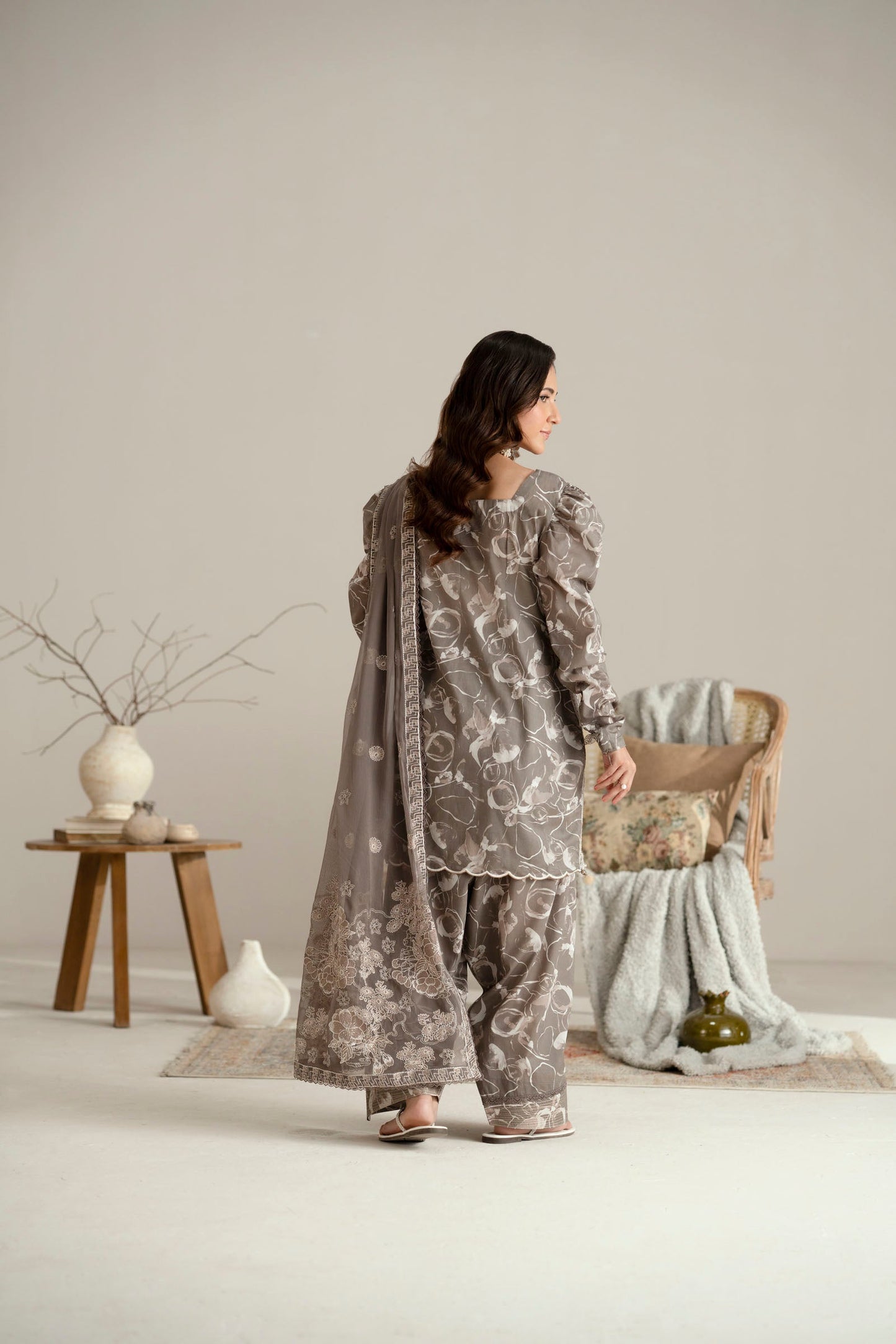 Cotton Lawn Digital Print Embroidery