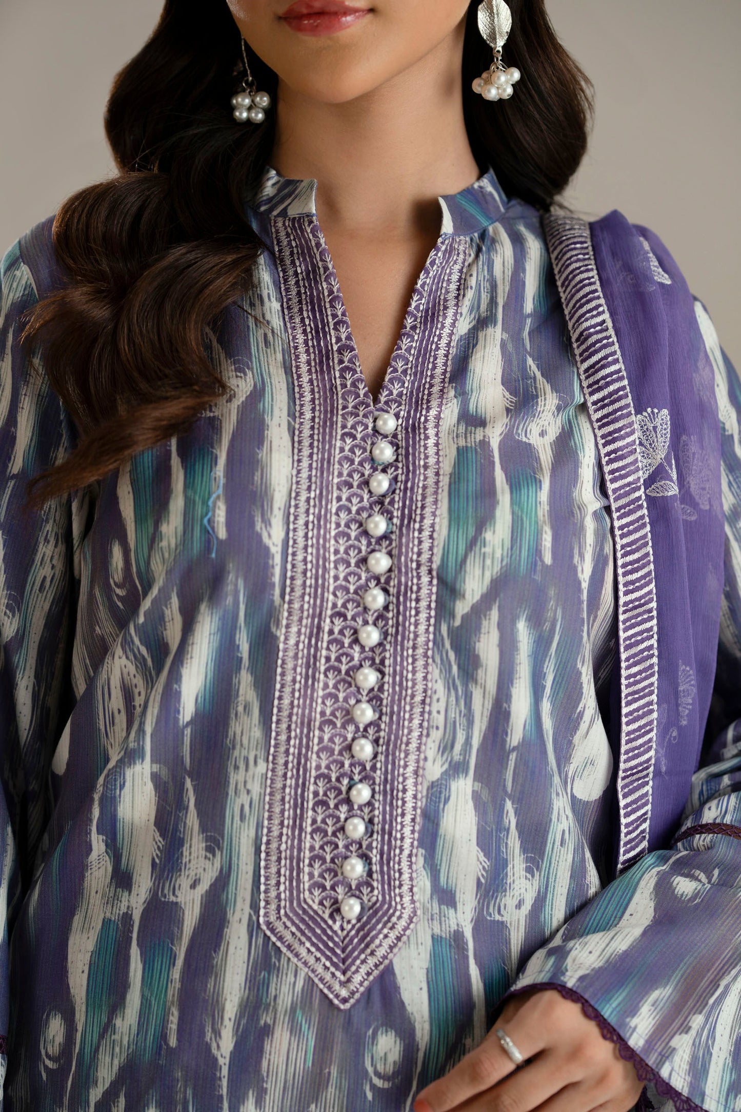 Cotton Lawn Digital Print Embroidery
