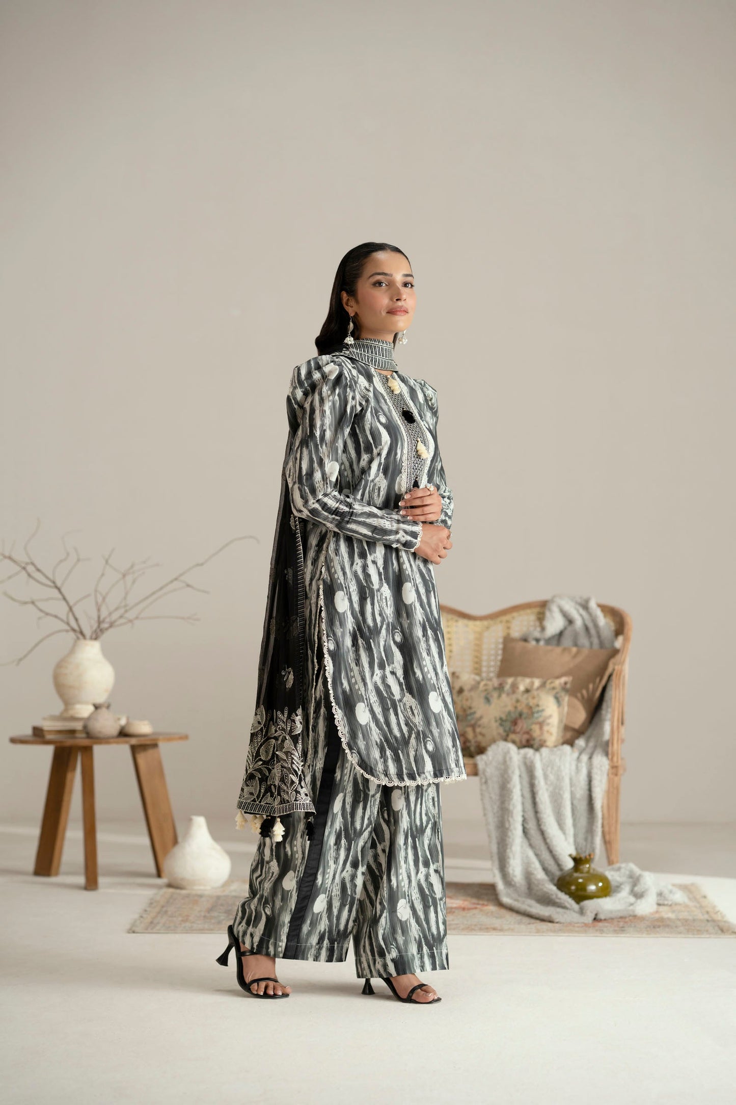 Cotton Lawn Digital Print Embroidery