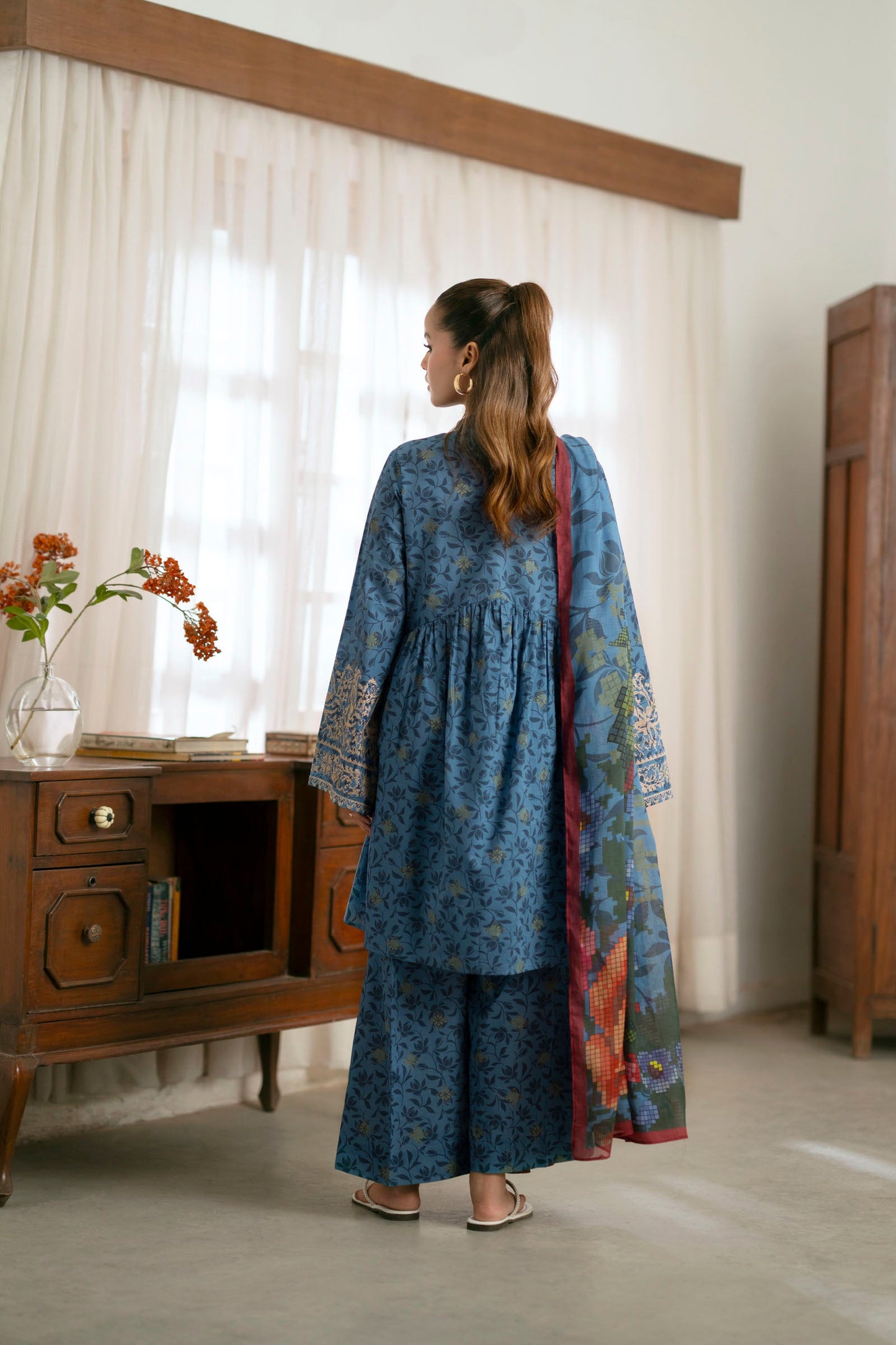 Cotton Lawn Digital Print Embroidery