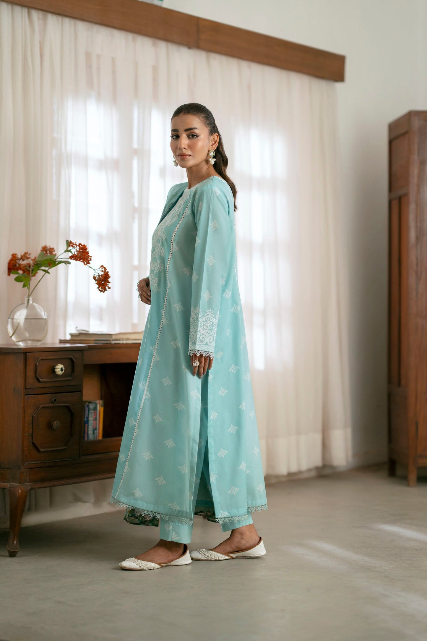Cotton Lawn Digital Print Embroidery