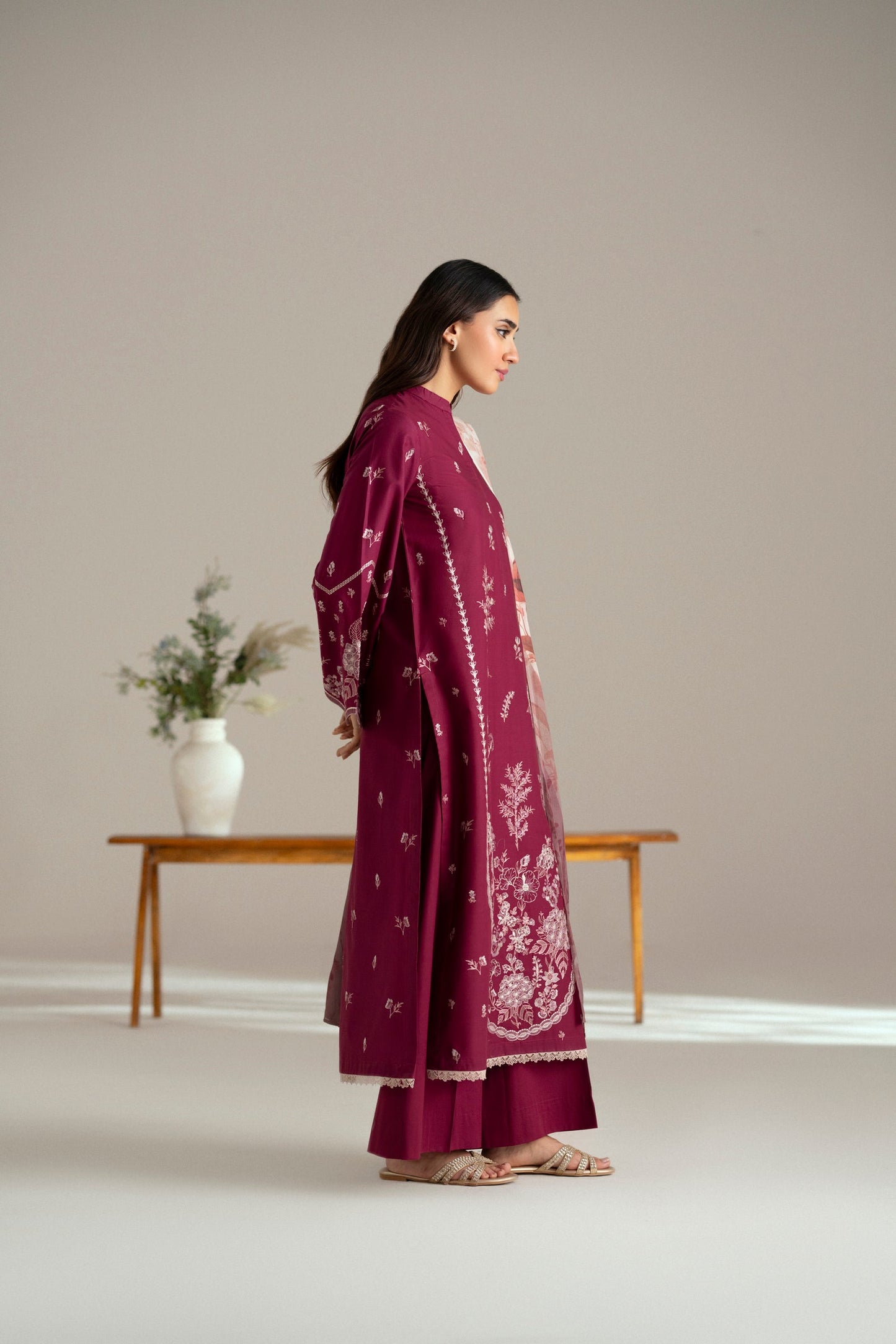 Cotton Lawn Dyed Embroidery
