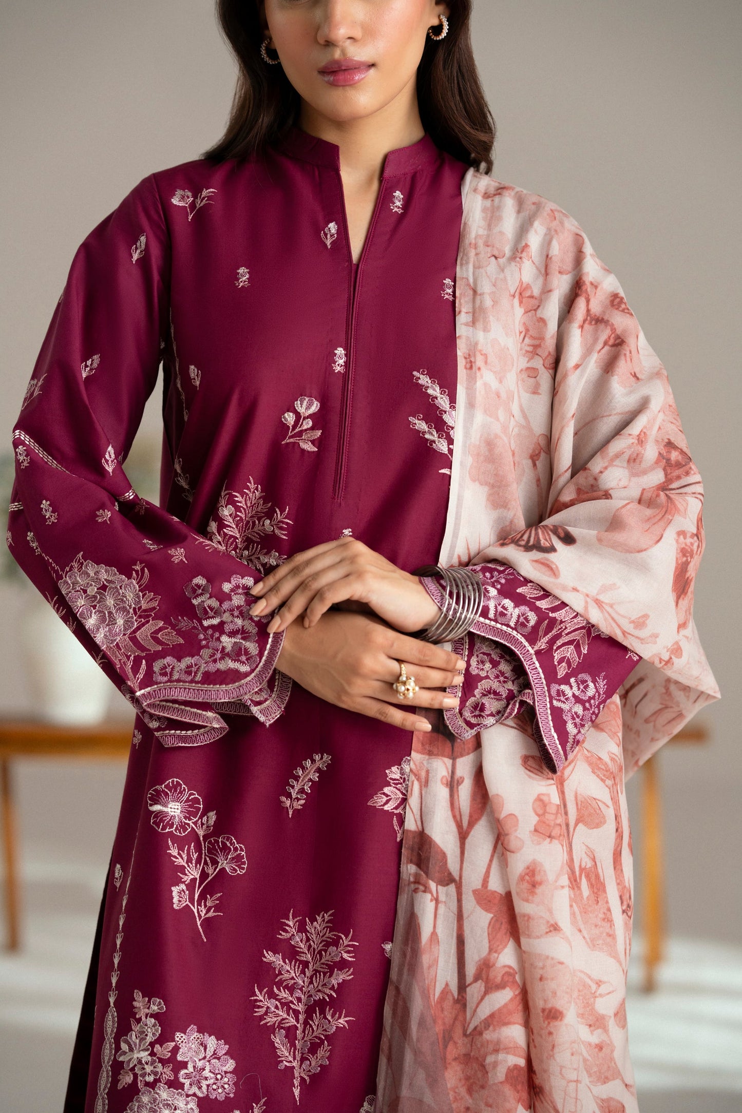 Cotton Lawn Dyed Embroidery
