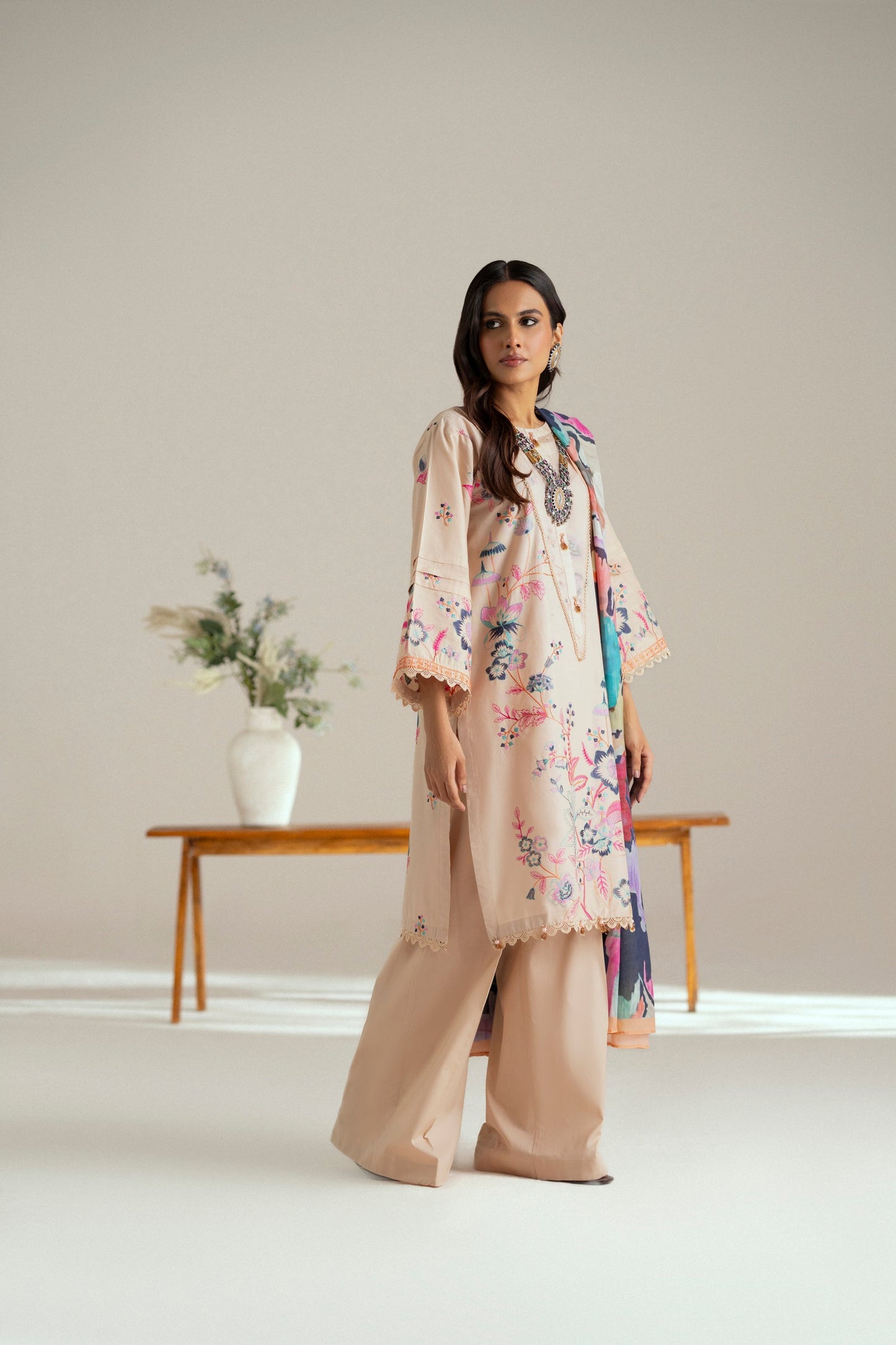 Cotton Lawn Dyed Embroidery