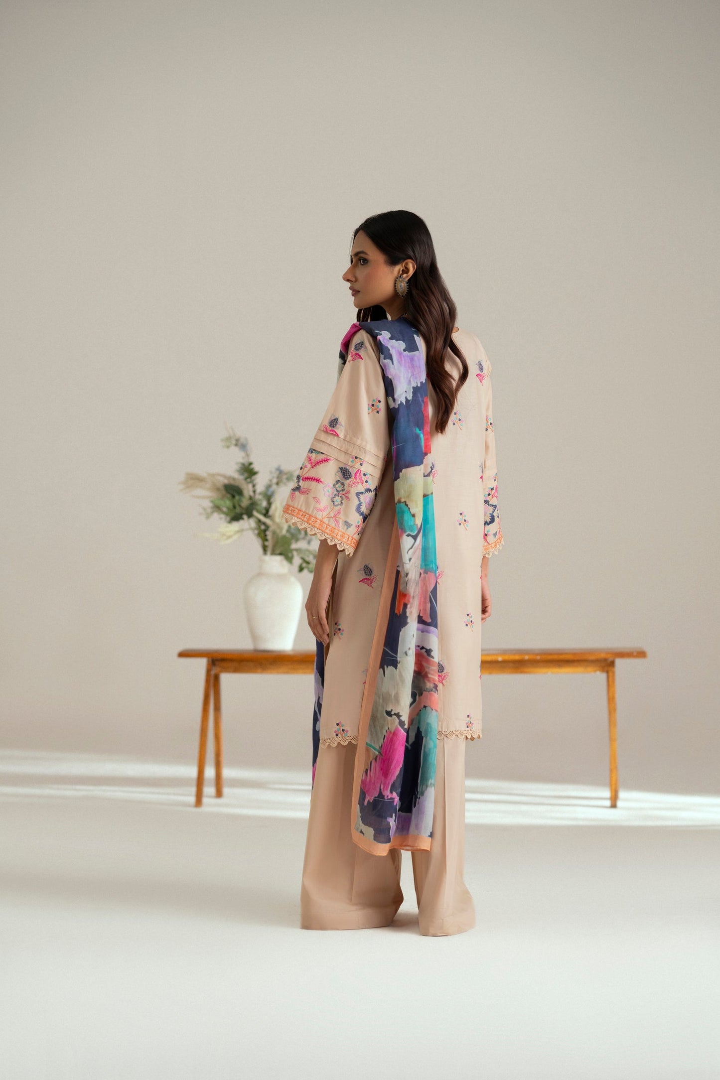 Cotton Lawn Dyed Embroidery