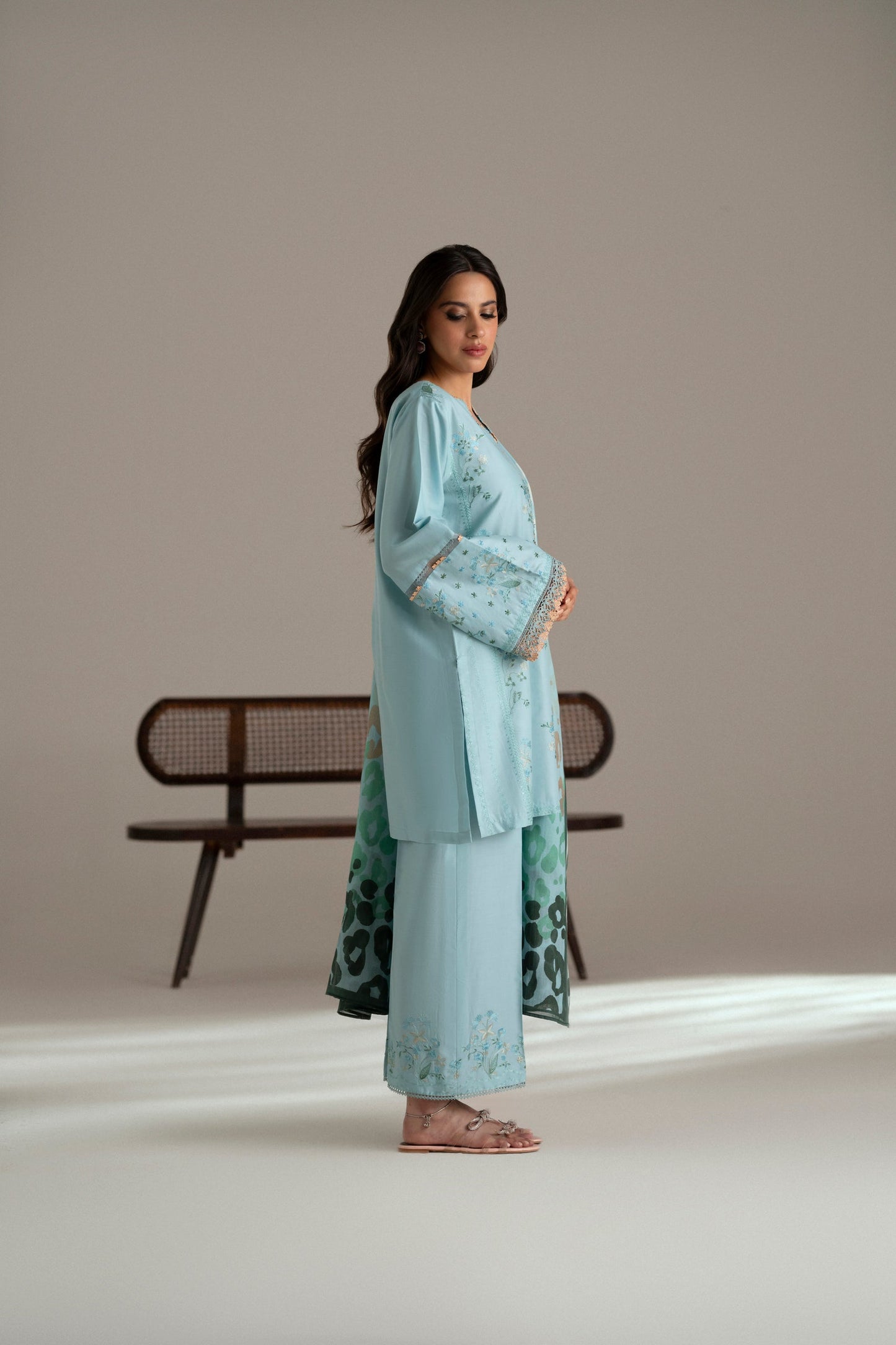 Cotton Lawn Dyed Embroidery