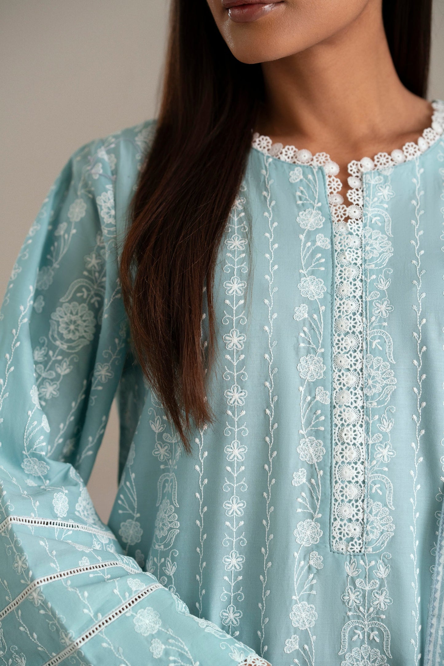 Cotton Lawn Dyed Embroidery