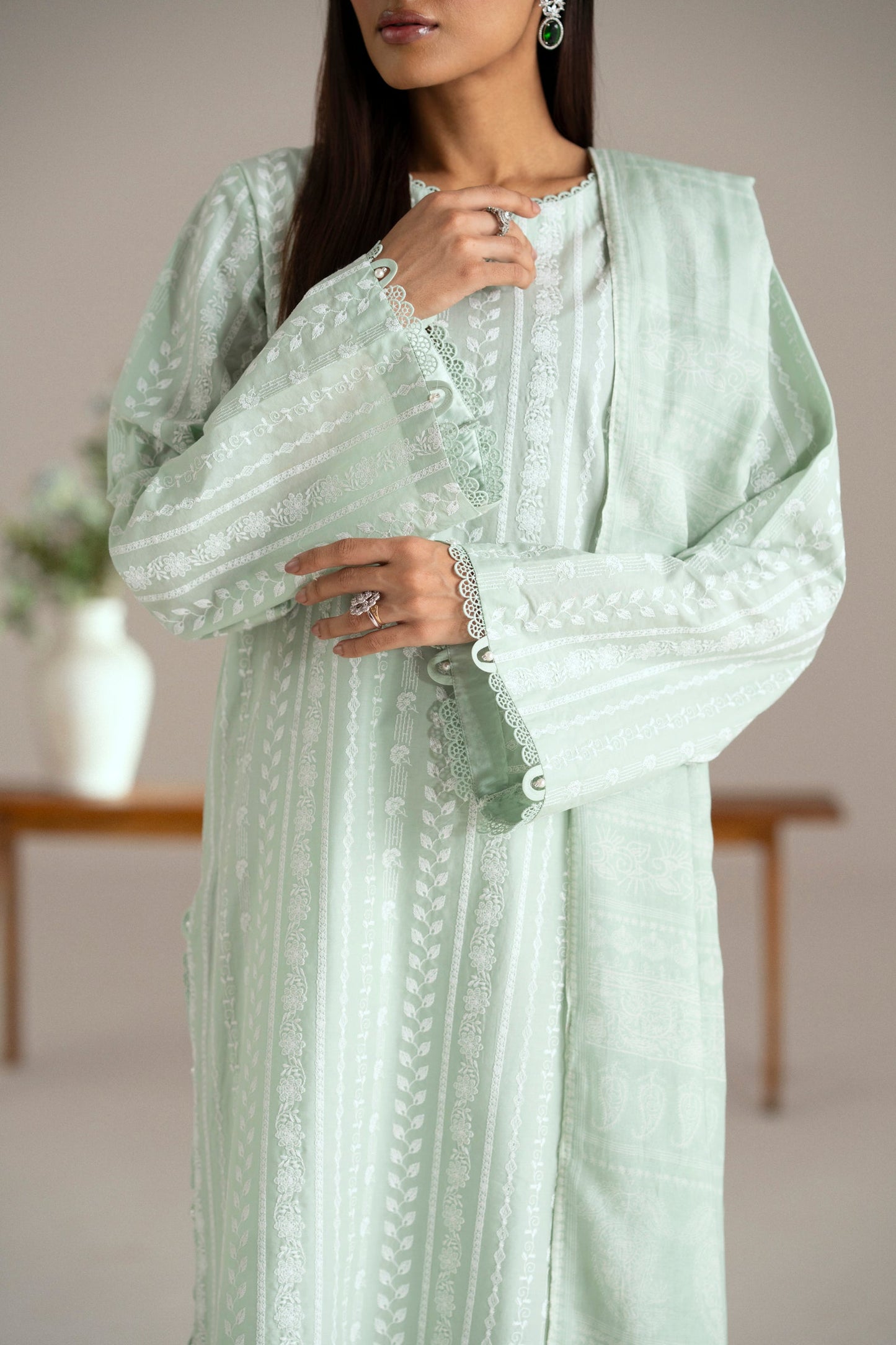 Cotton Lawn Dyed Embroidery