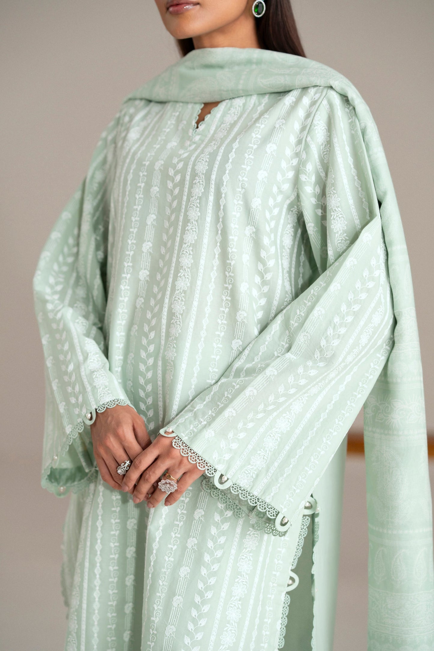 Cotton Lawn Dyed Embroidery