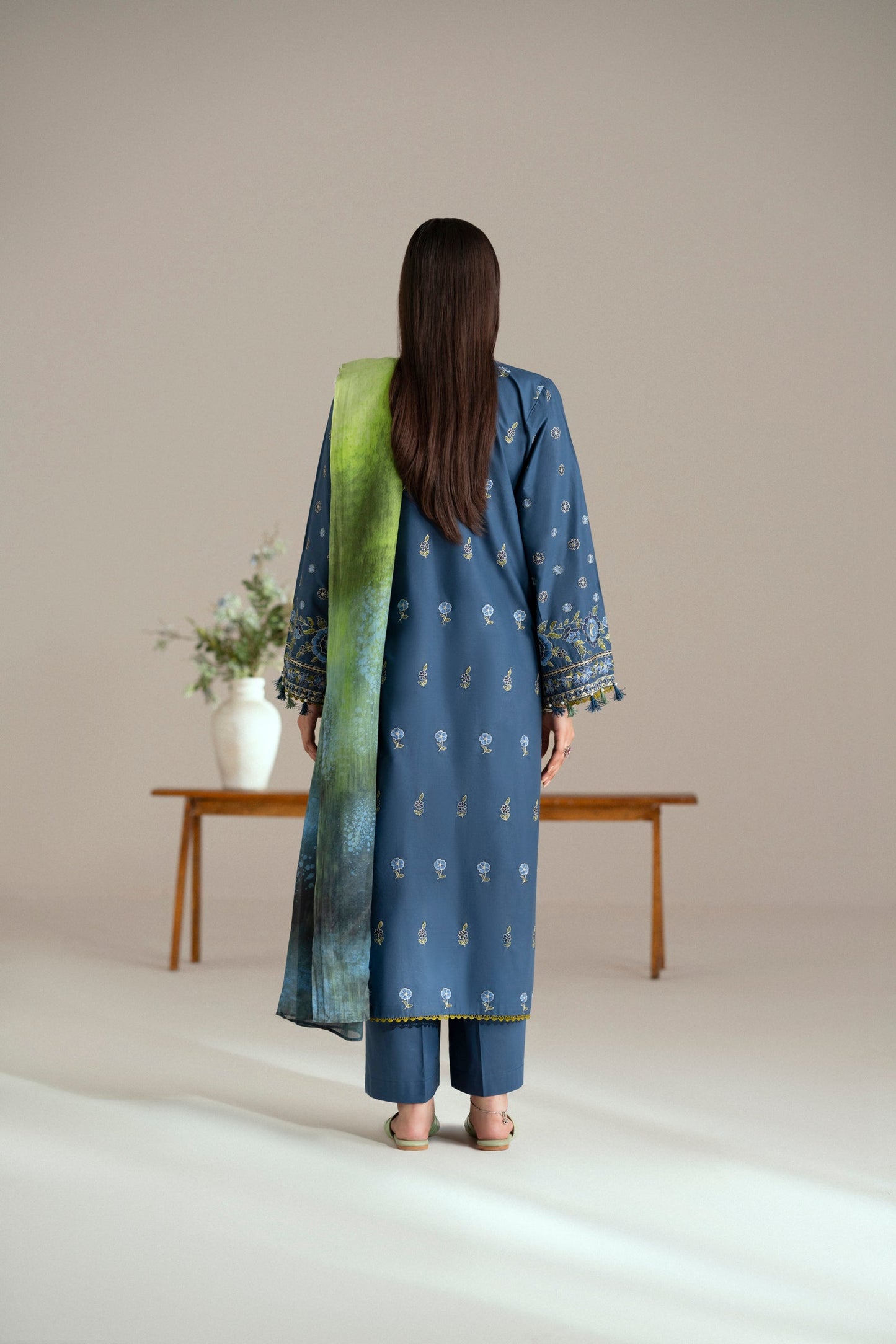 Cotton Lawn Dyed Embroidery