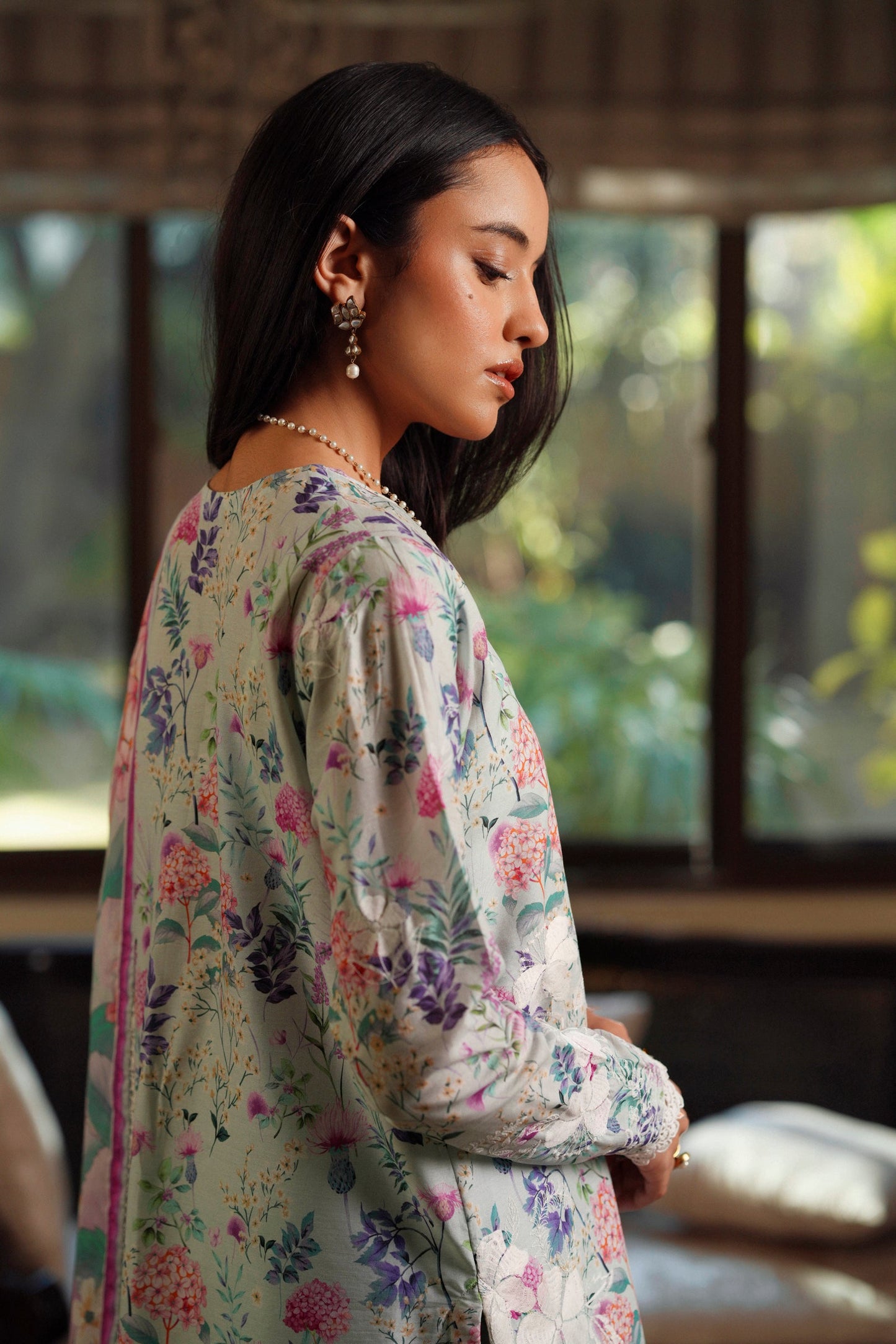 Cotton Lawn Digital Print Cotton Thread Embroidery