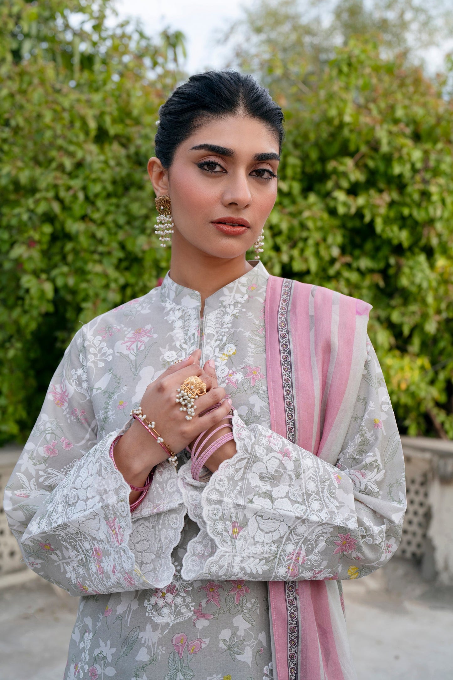 Cotton Lawn Digital Print Cotton Thread Embroidery