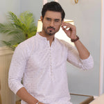 CK 708 White Chikankari Kurta Pajama