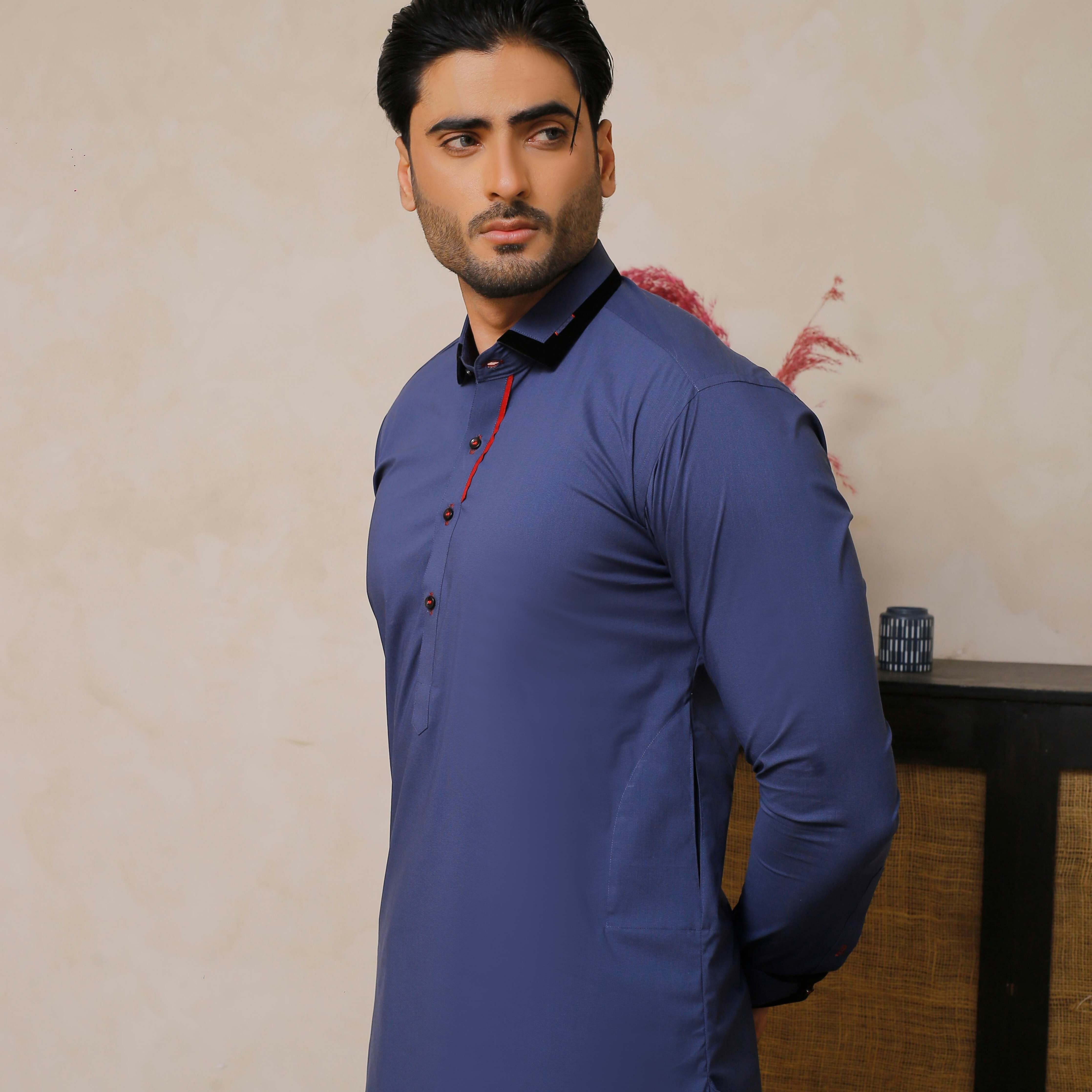 ER 807 Mid Blue Executive Shalwar Kameez