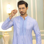CK 506 Sky Blue Chikankari Kurta For Men