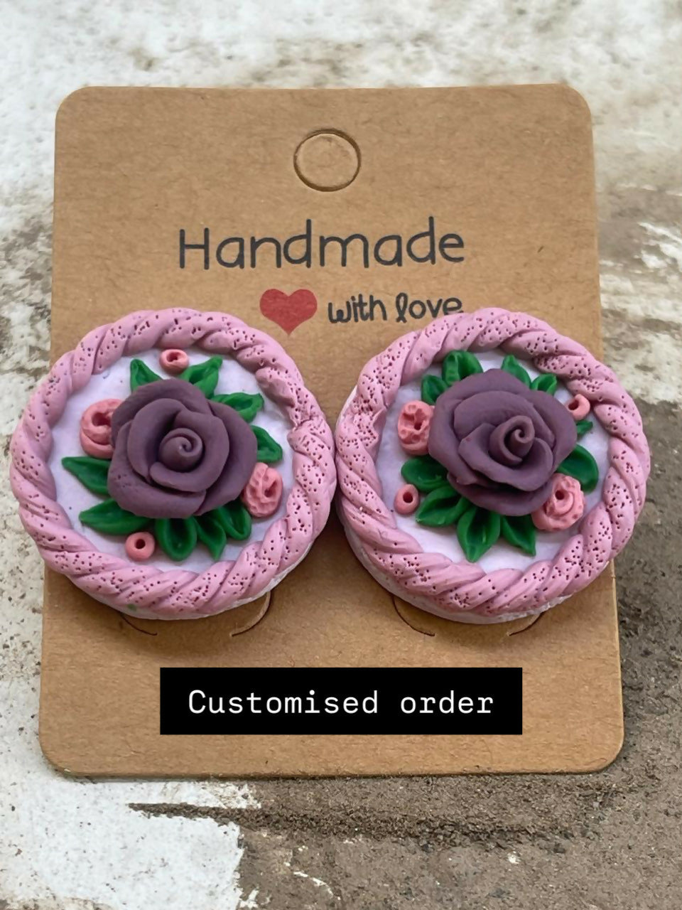 Twisted floral studs