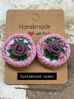 Twisted floral studs