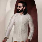 CK 761 White Chikankari Kurta