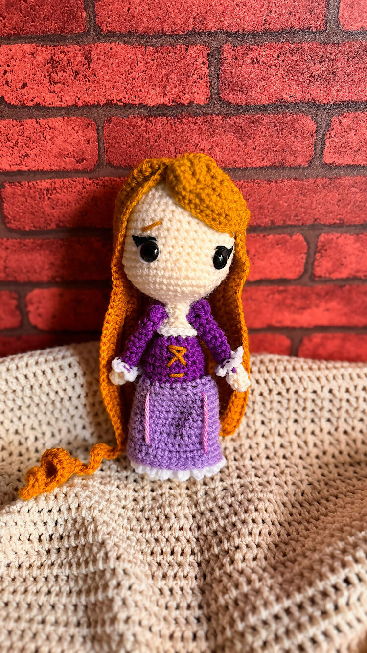 Crocheted Rapunzel plushie