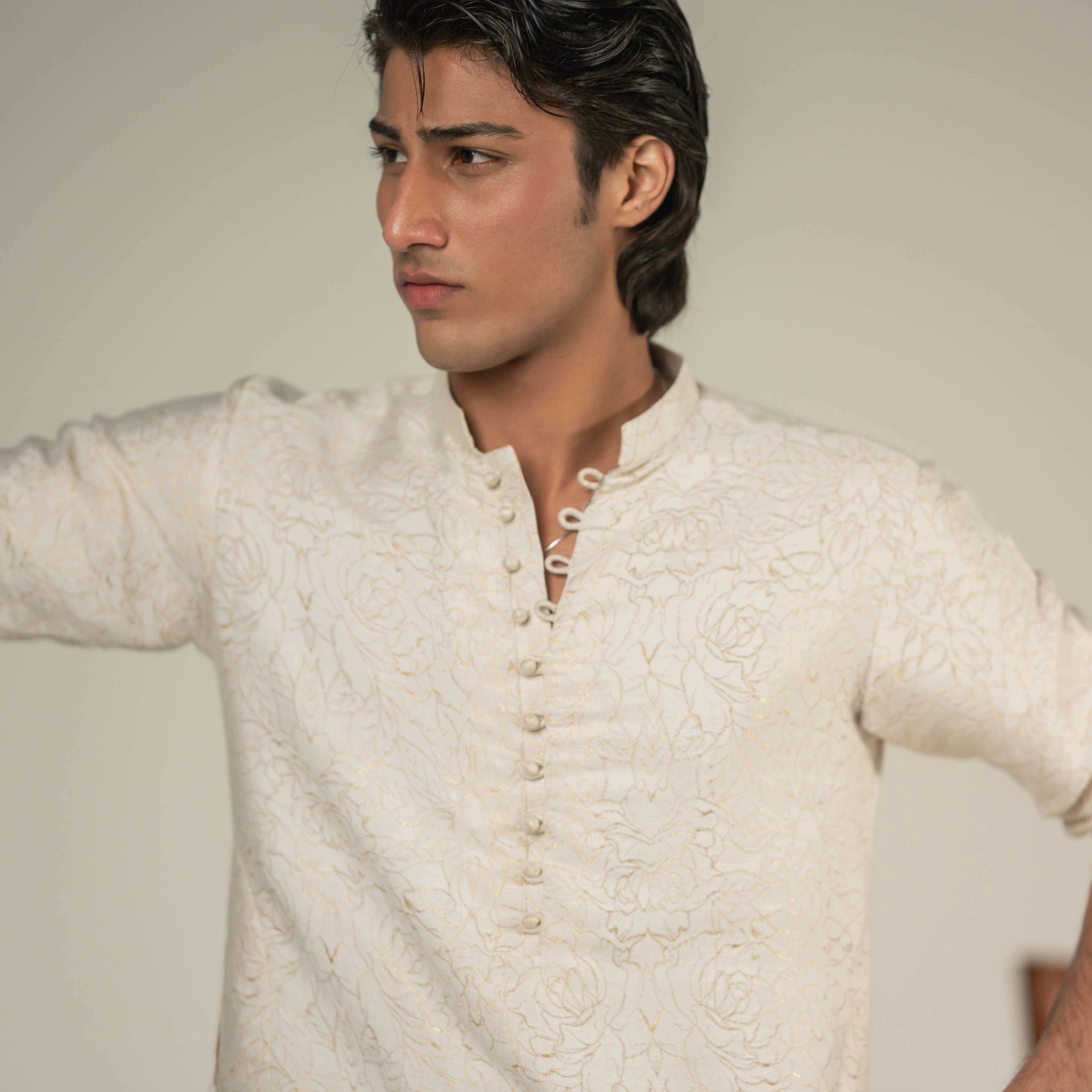 CK 762 White Chikankari Kurta