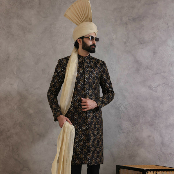 ER SH 115 Black Sherwani