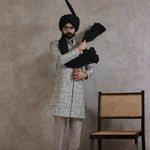 ER SH 119 Sliver Hand Work Sherwani For Men