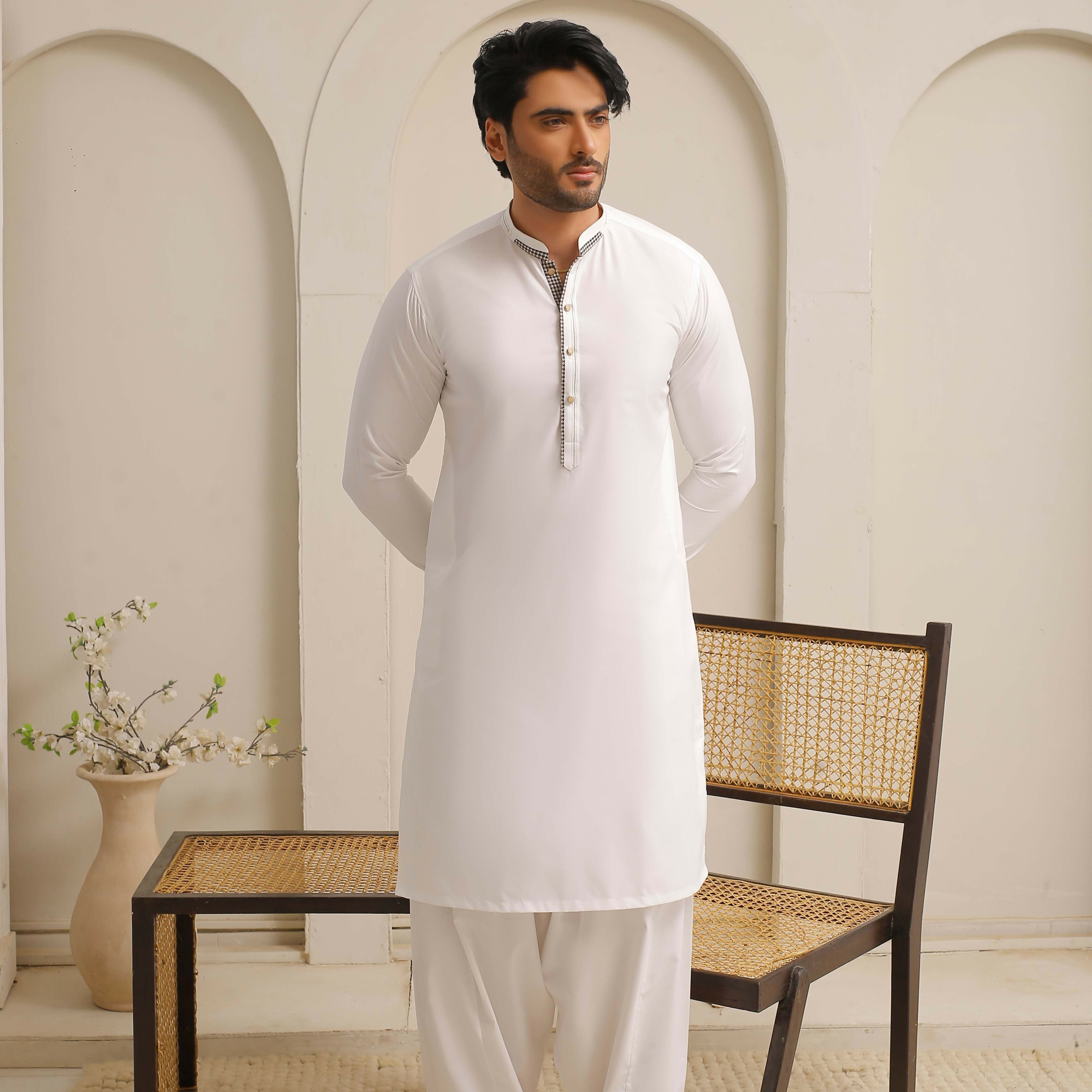 ER 803 Shining White Executive Shalwar Kameez