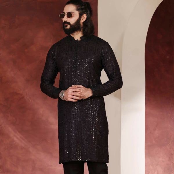 CK 775 Black Chikankari Kurta