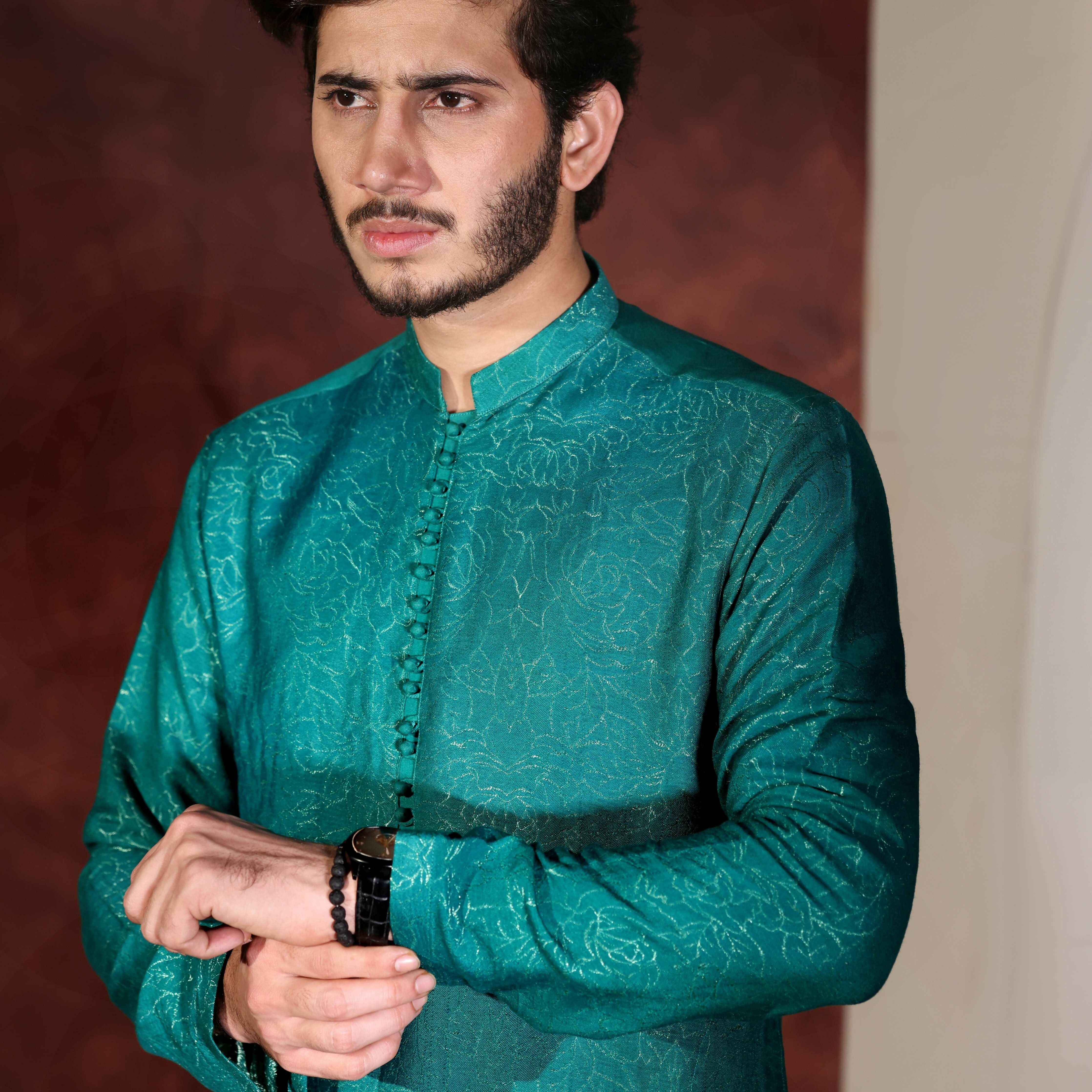 CK 768 Teal Green Chikankari Kurta