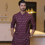 MR 64 Purple Mirror Work Kurta Pajama
