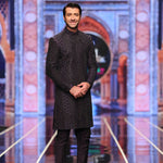 BCW 60 Navy Blue Groom Majestic Sherwani Hand Work