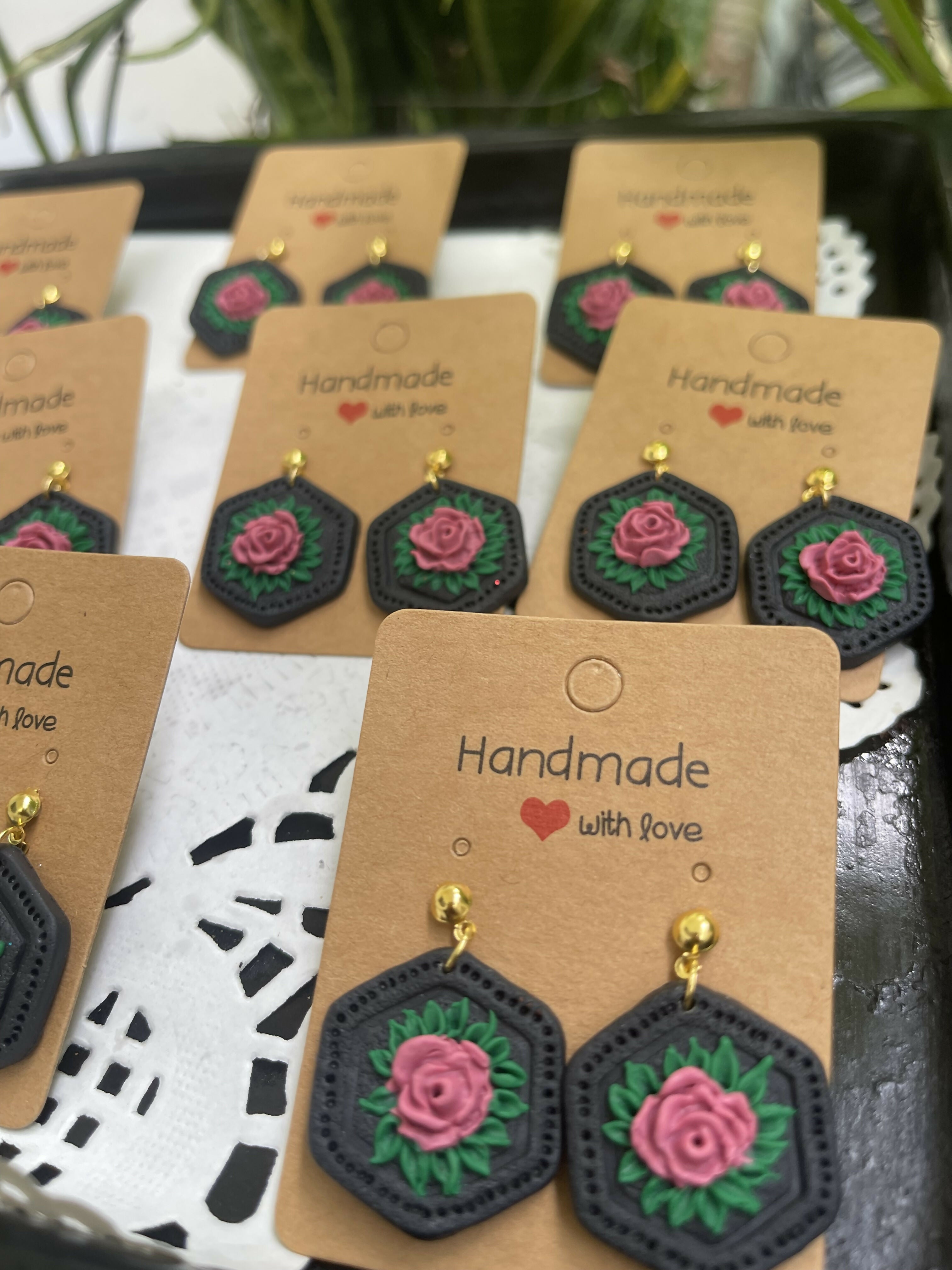Hexagonal textured Earings
